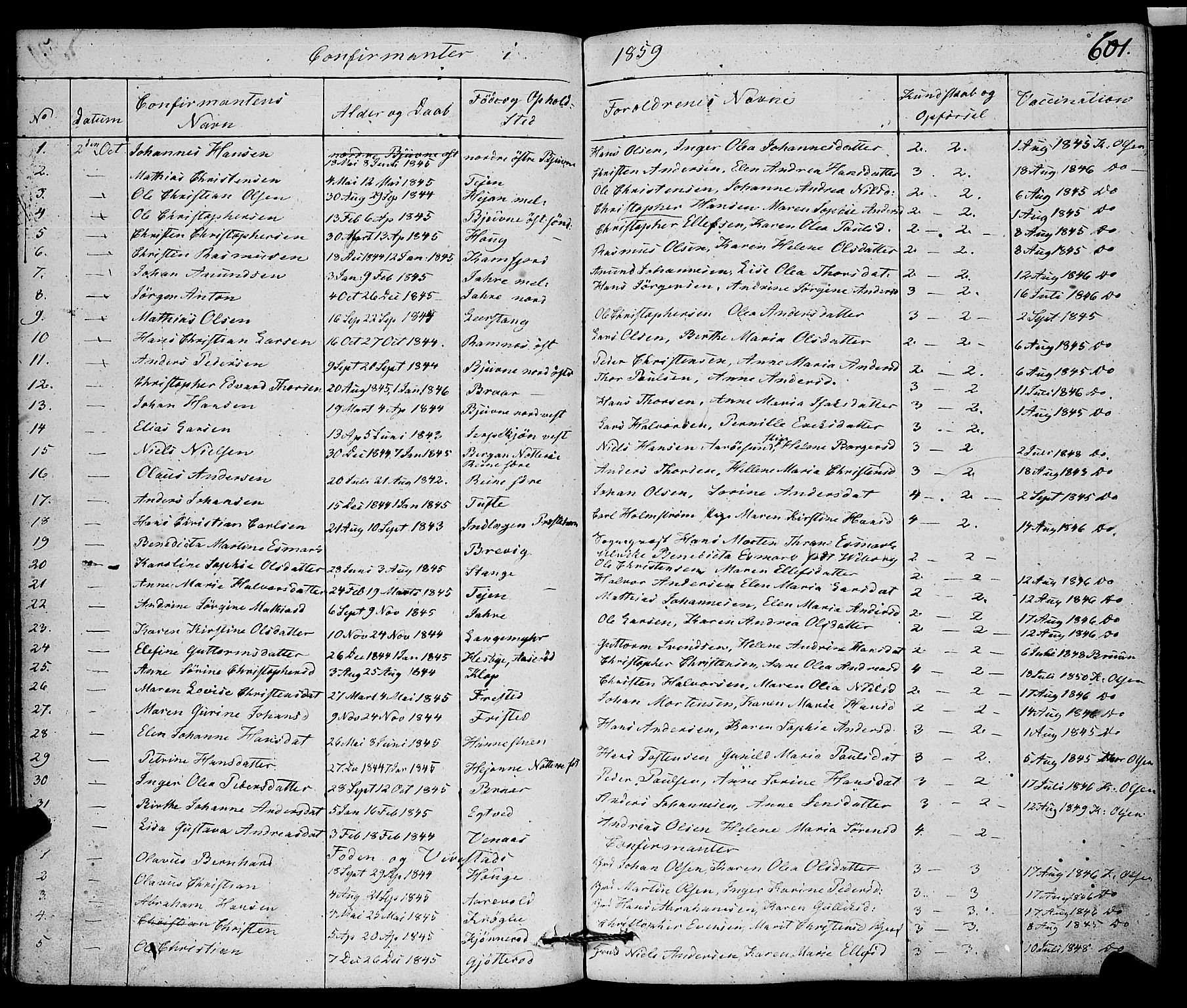 Ramnes kirkebøker, AV/SAKO-A-314/F/Fa/L0005: Parish register (official) no. I 5, 1841-1861, p. 600-601