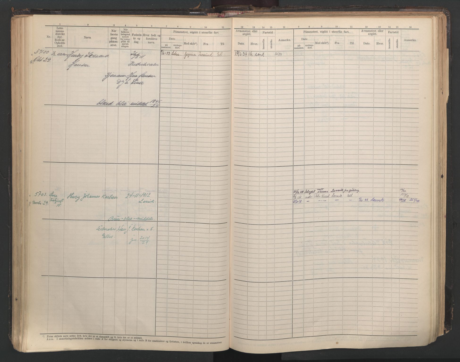 Larvik innrulleringskontor, AV/SAKO-A-787/F/Fc/L0013: Hovedrulle, 1926-1946, p. 153