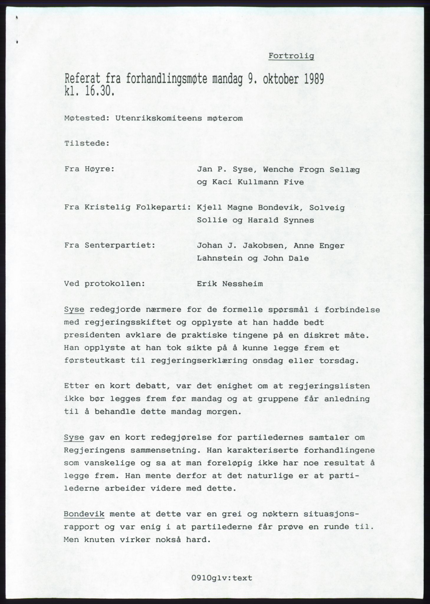 Forhandlingsmøtene 1989 mellom Høyre, KrF og Senterpartiet om dannelse av regjering, AV/RA-PA-0697/A/L0001: Forhandlingsprotokoll med vedlegg, 1989, p. 568