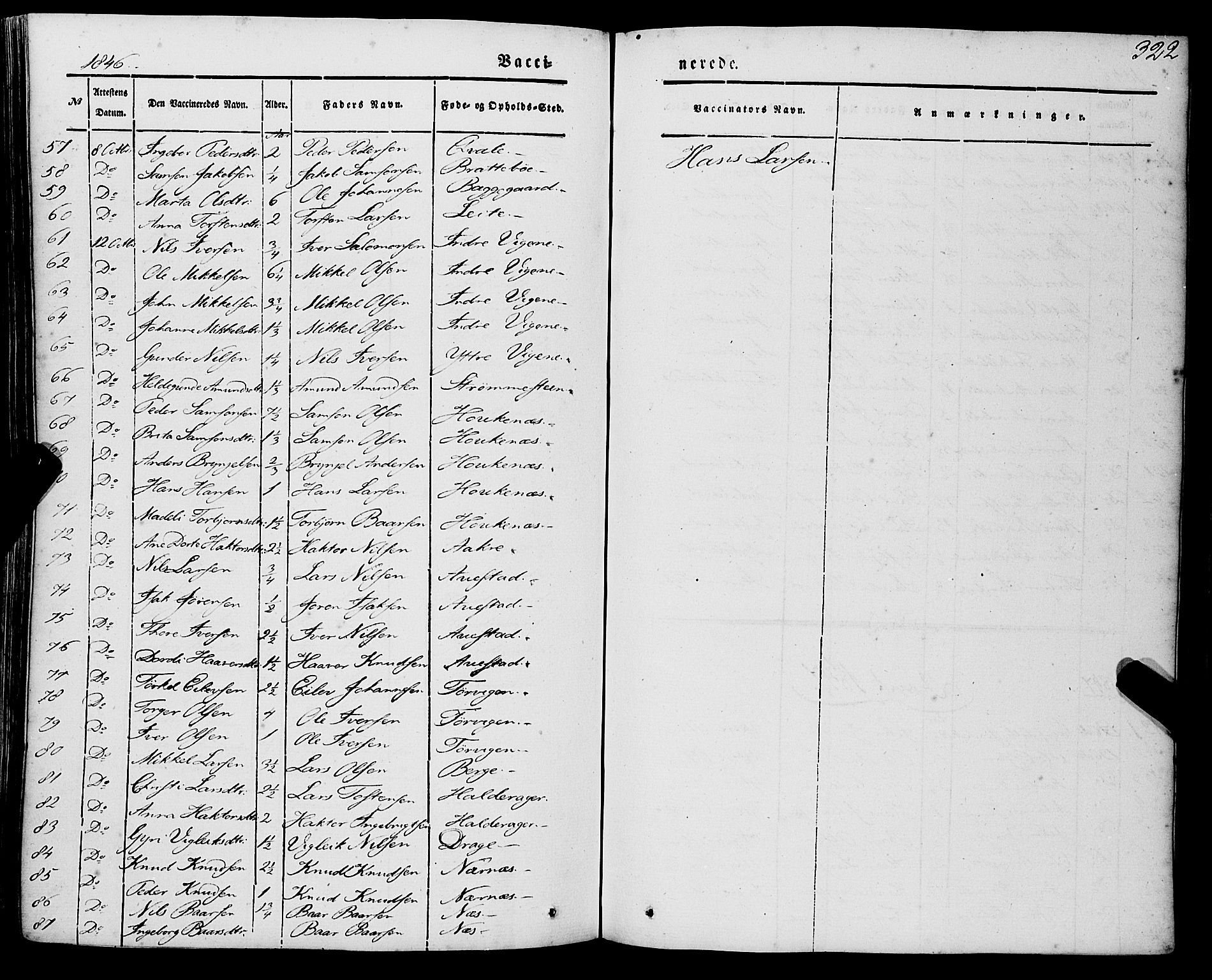 Strandebarm sokneprestembete, AV/SAB-A-78401/H/Haa: Parish register (official) no. A 7, 1844-1872, p. 322