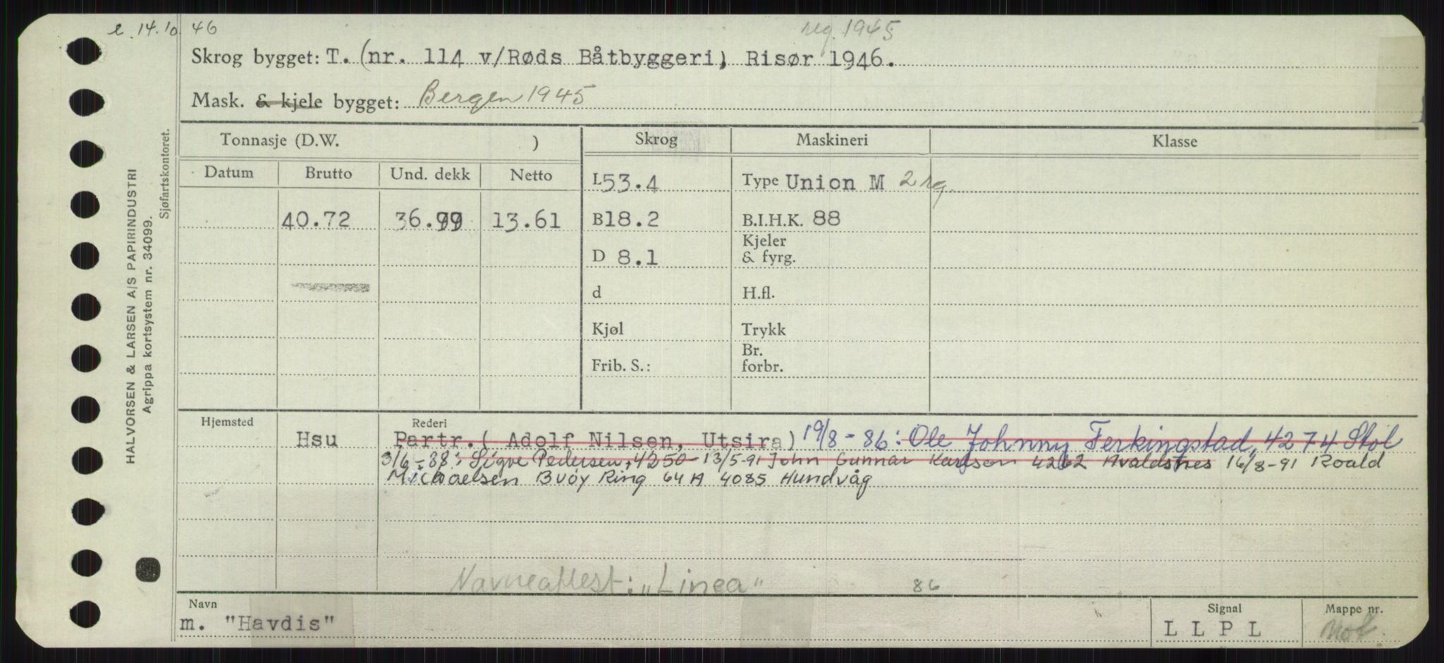 Sjøfartsdirektoratet med forløpere, Skipsmålingen, RA/S-1627/H/Ha/L0002/0002: Fartøy, Eik-Hill / Fartøy, G-Hill, p. 599