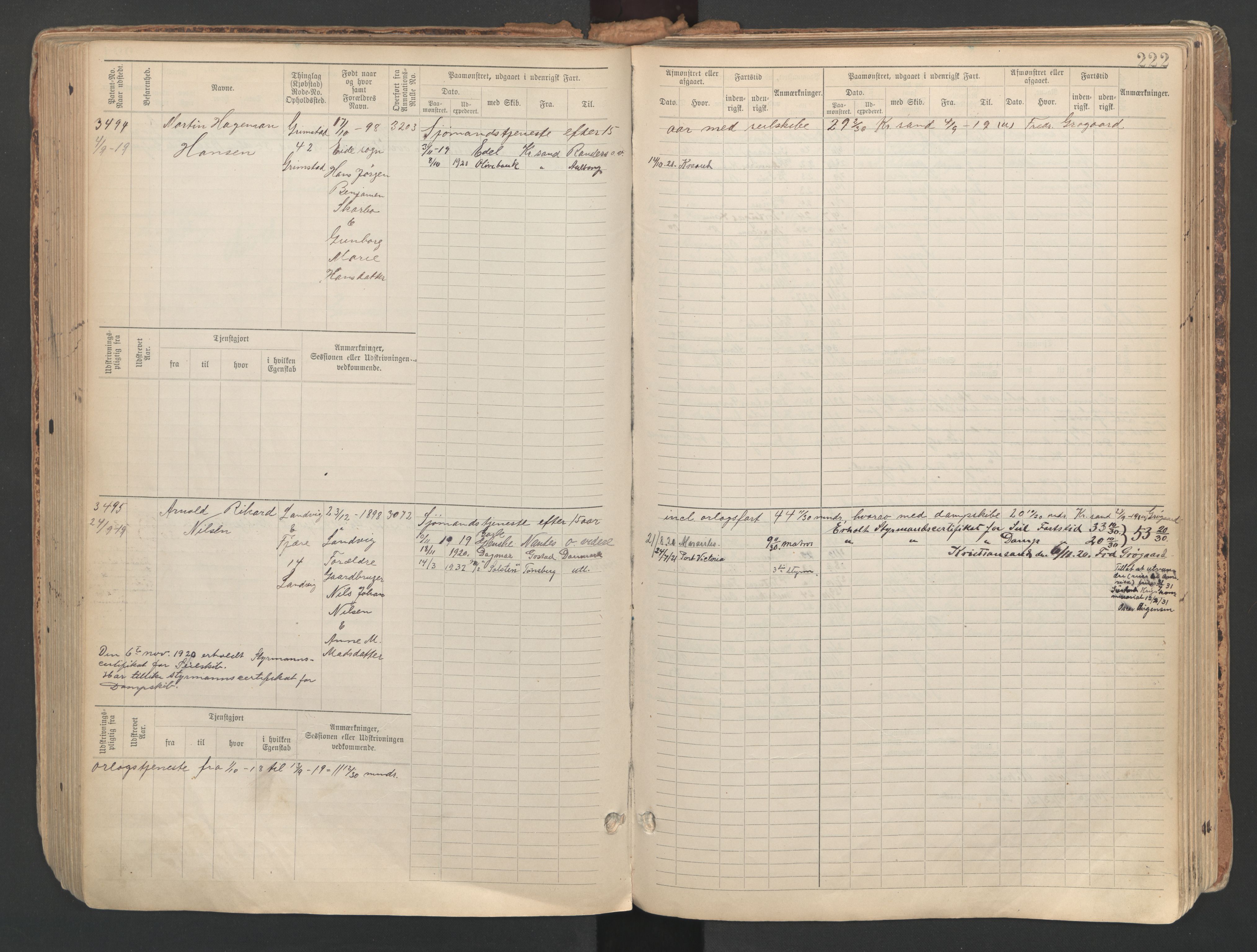 Grimstad mønstringskrets, AV/SAK-2031-0013/F/Fb/L0013: Hovedrulle A nr 3052-3814, V-26, 1900-1943, p. 235