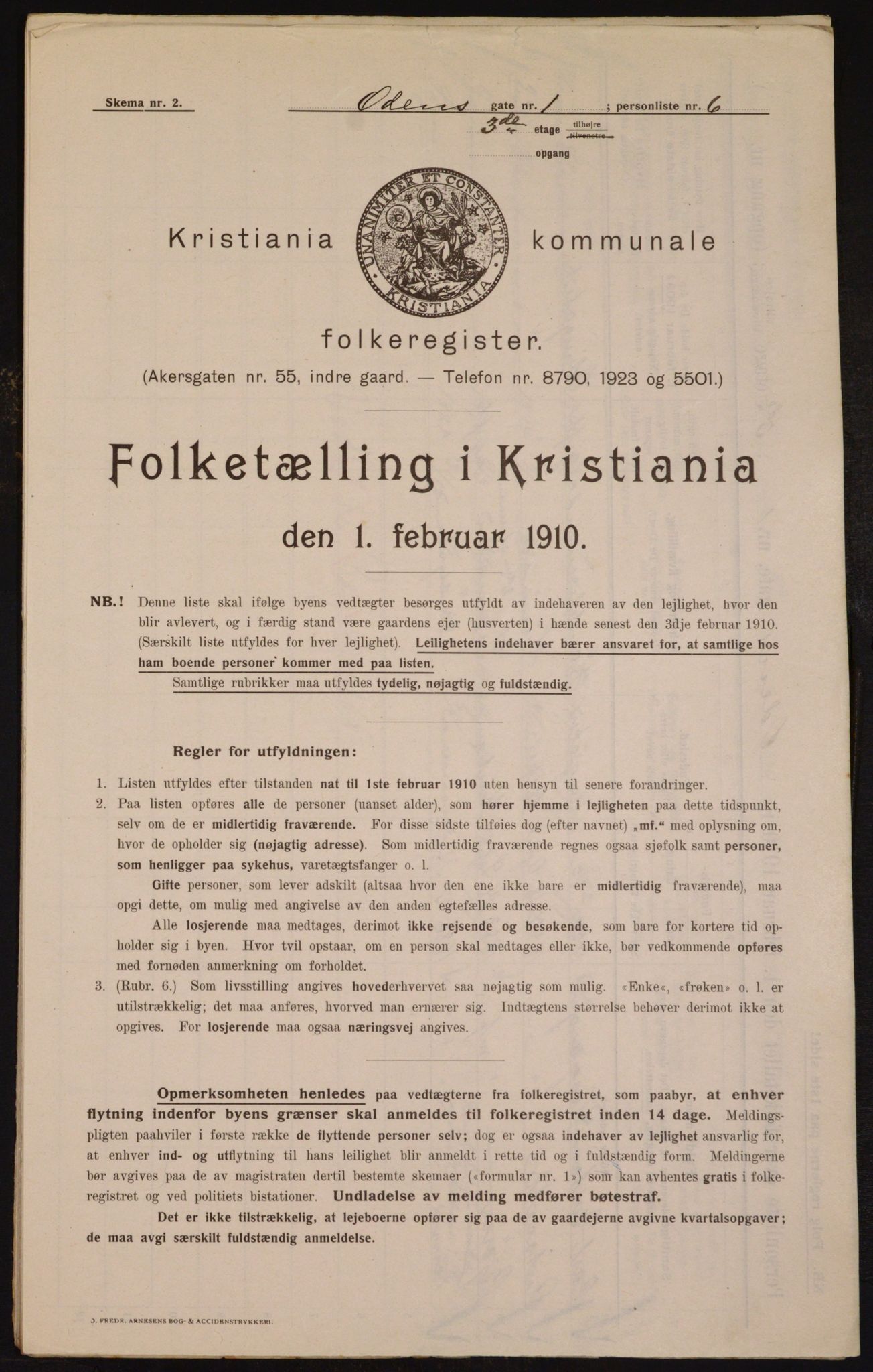 OBA, Municipal Census 1910 for Kristiania, 1910, p. 71876