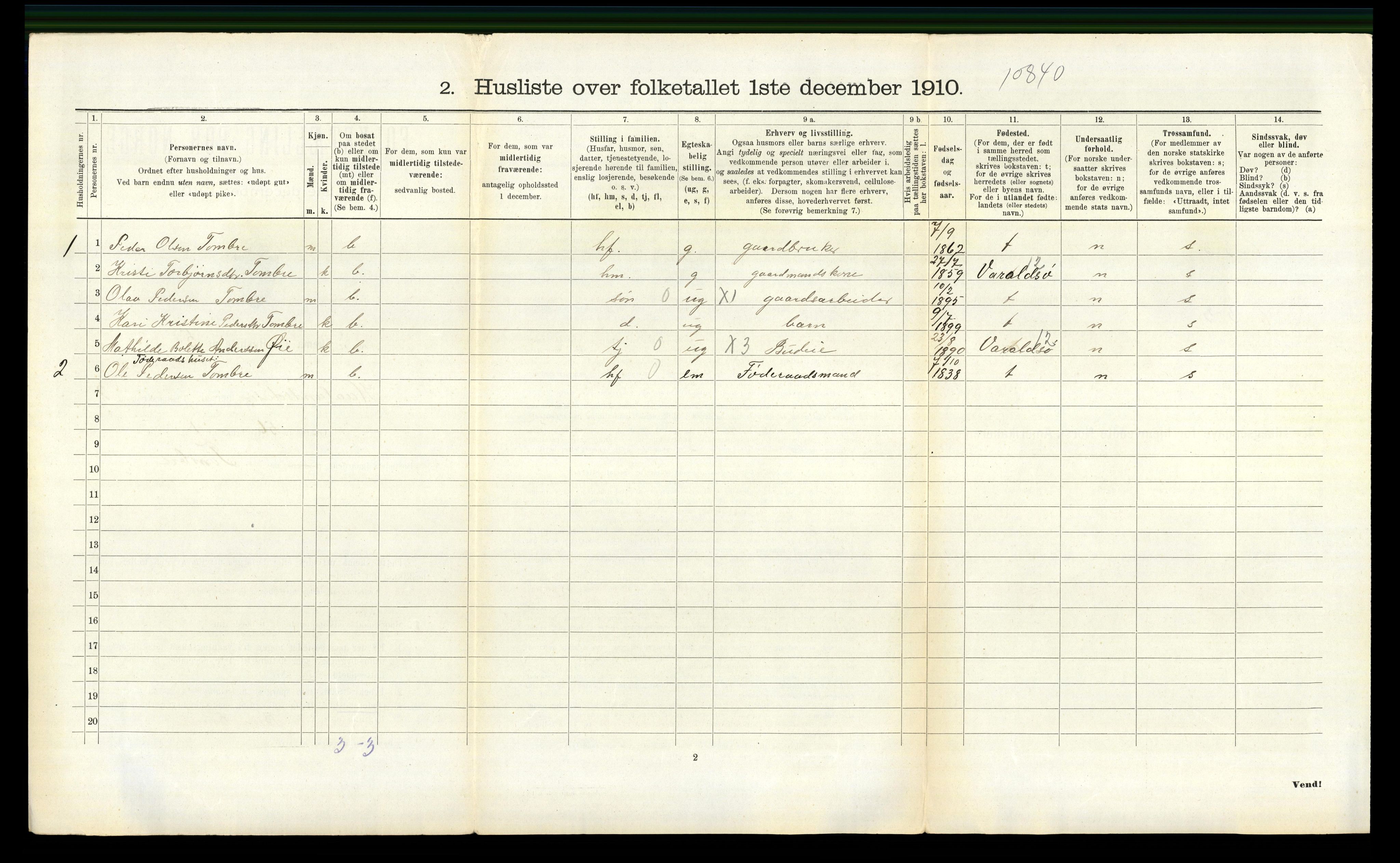 RA, 1910 census for Hålandsdal, 1910, p. 109