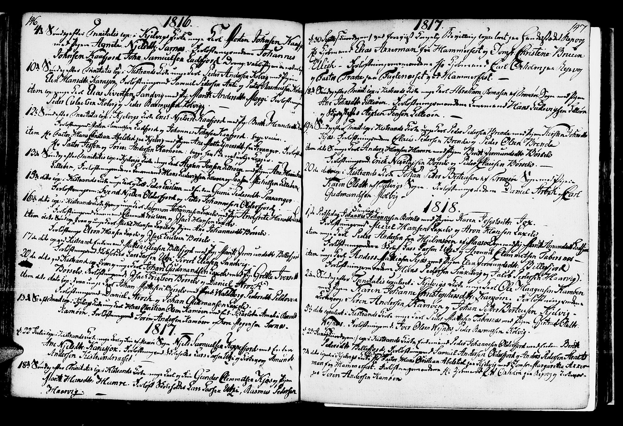 Kistrand/Porsanger sokneprestembete, SATØ/S-1351/H/Ha/L0002.kirke: Parish register (official) no. 2, 1792-1830, p. 146-147