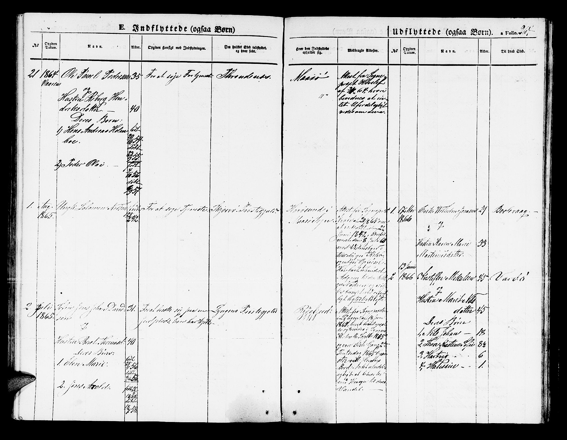 Måsøy sokneprestkontor, AV/SATØ-S-1348/H/Hb/L0001klokker: Parish register (copy) no. 1, 1852-1877, p. 264