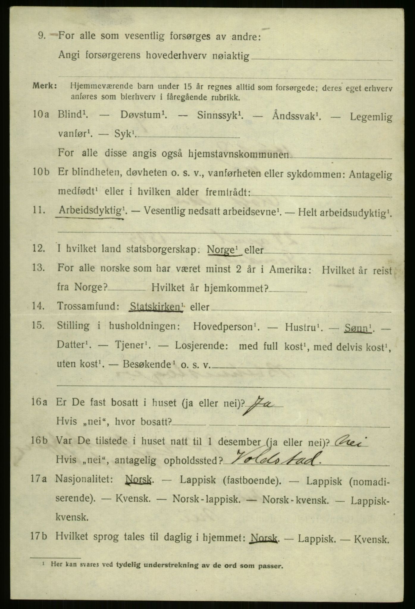 SATØ, 1920 census for Harstad, 1920, p. 4487