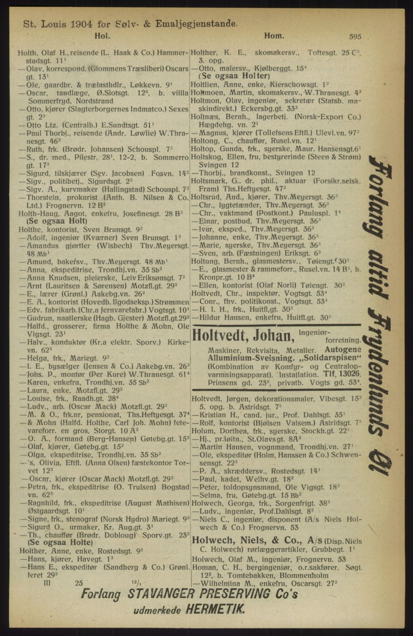 Kristiania/Oslo adressebok, PUBL/-, 1914, p. 595