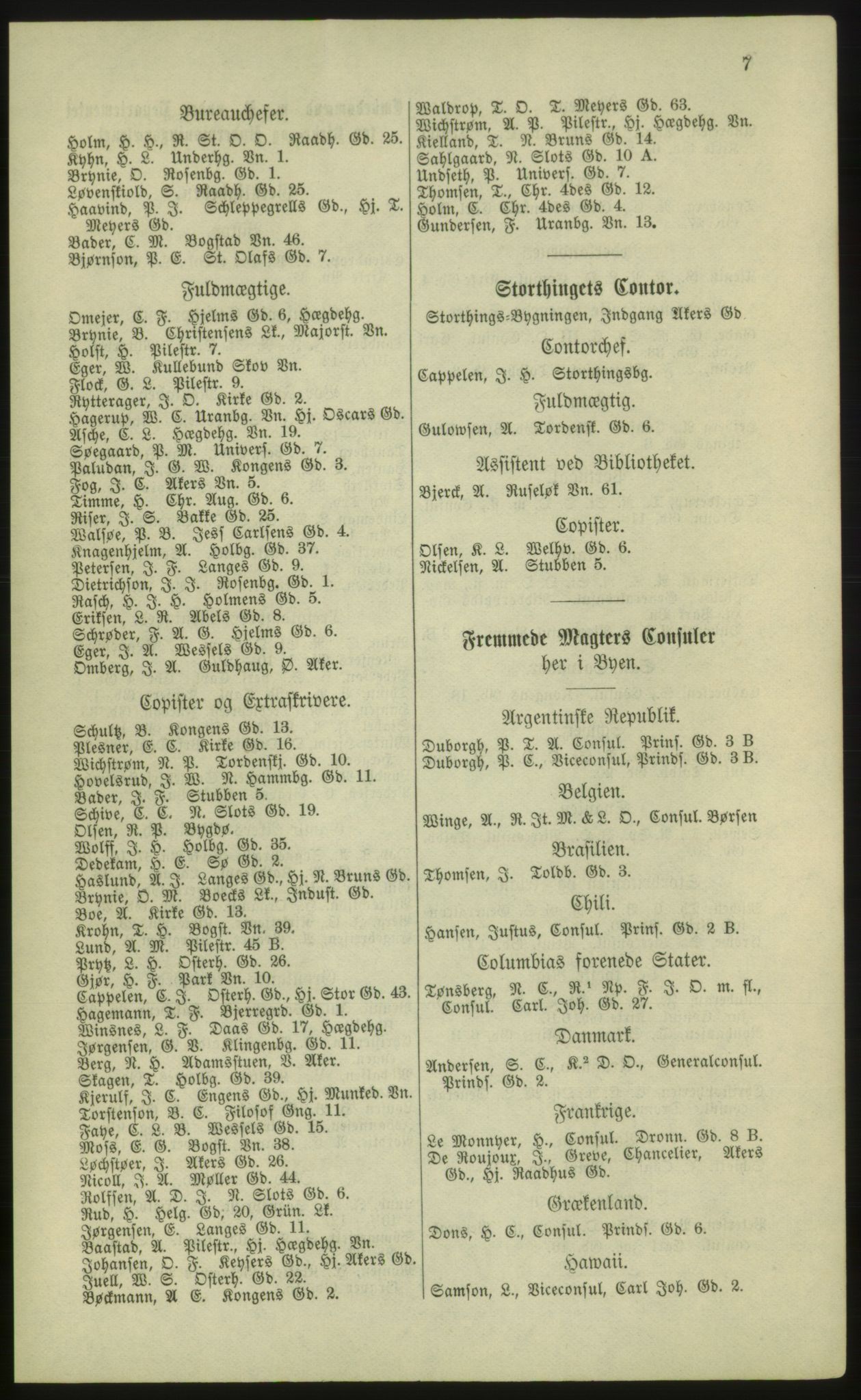 Kristiania/Oslo adressebok, PUBL/-, 1881, p. 7