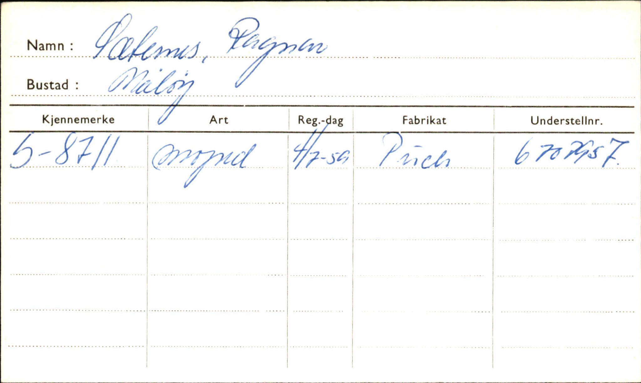 Statens vegvesen, Sogn og Fjordane vegkontor, AV/SAB-A-5301/4/F/L0002: Eigarregister Fjordane til 1.6.1961, 1930-1961, p. 21