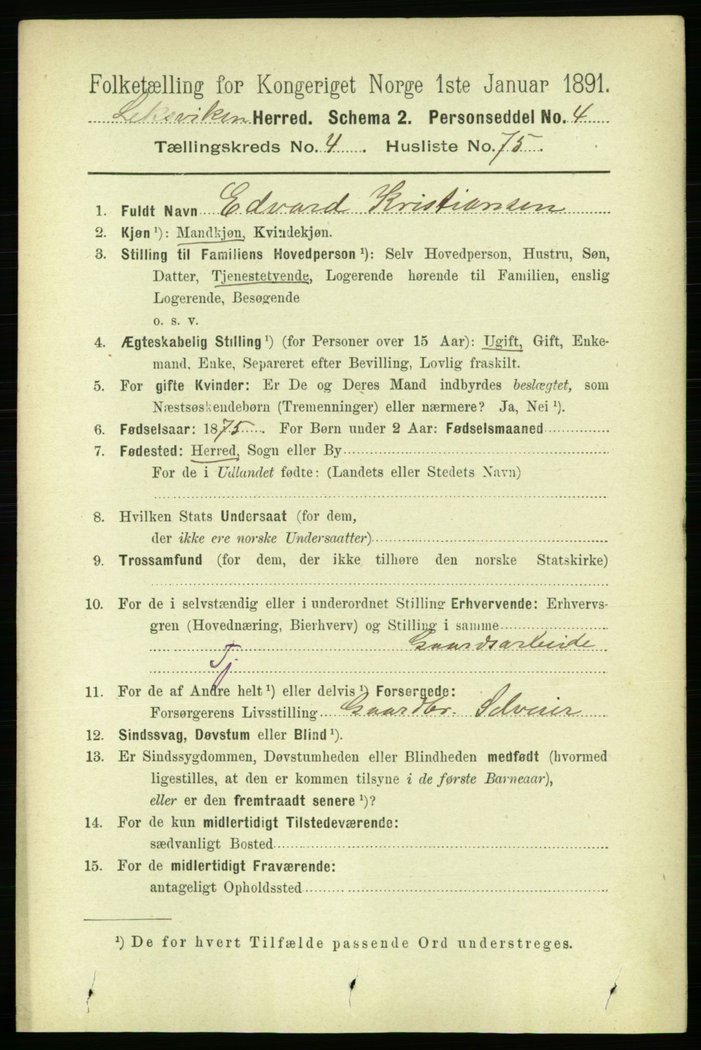 RA, 1891 census for 1718 Leksvik, 1891, p. 2403