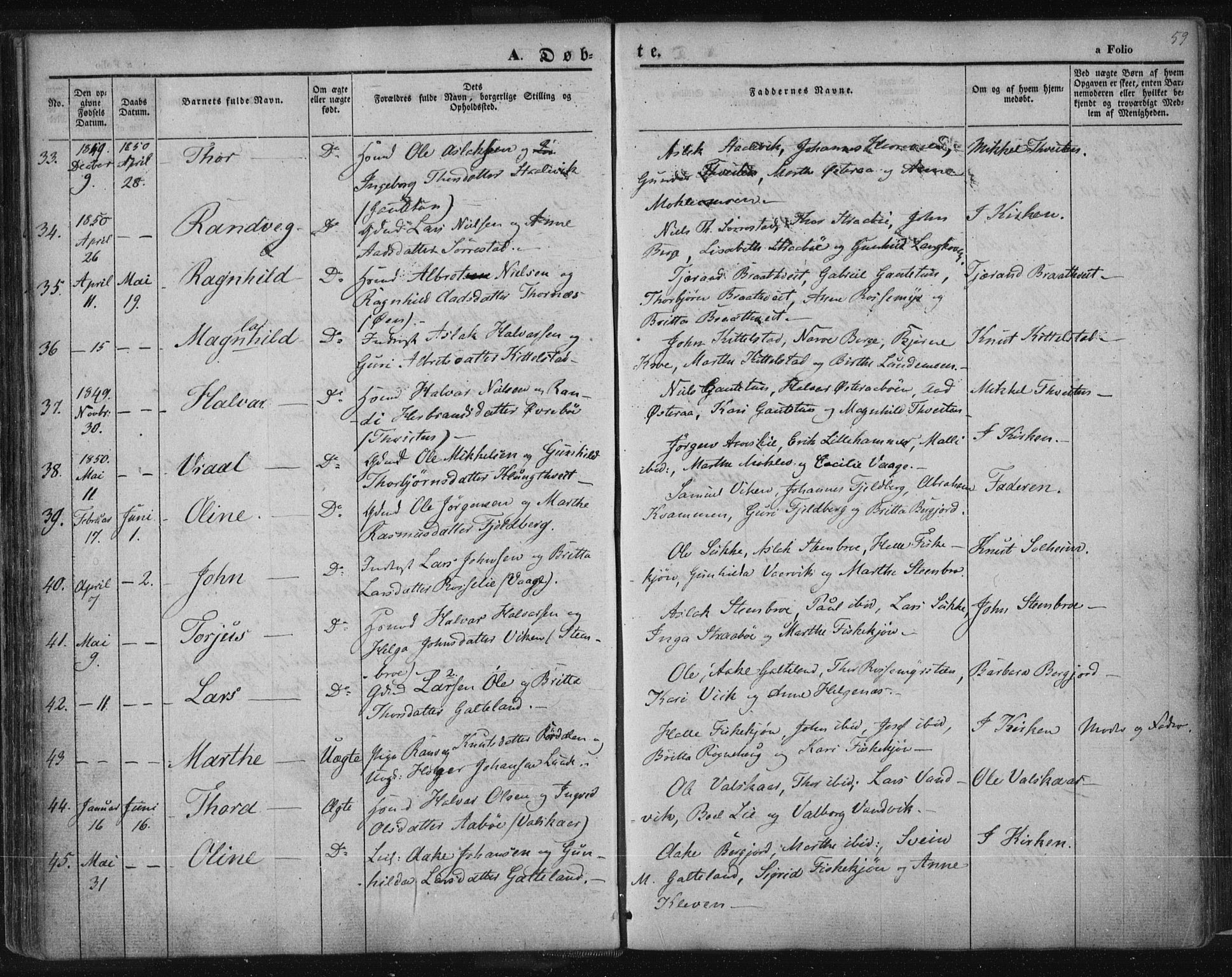 Suldal sokneprestkontor, AV/SAST-A-101845/01/IV/L0008: Parish register (official) no. A 8, 1836-1853, p. 59