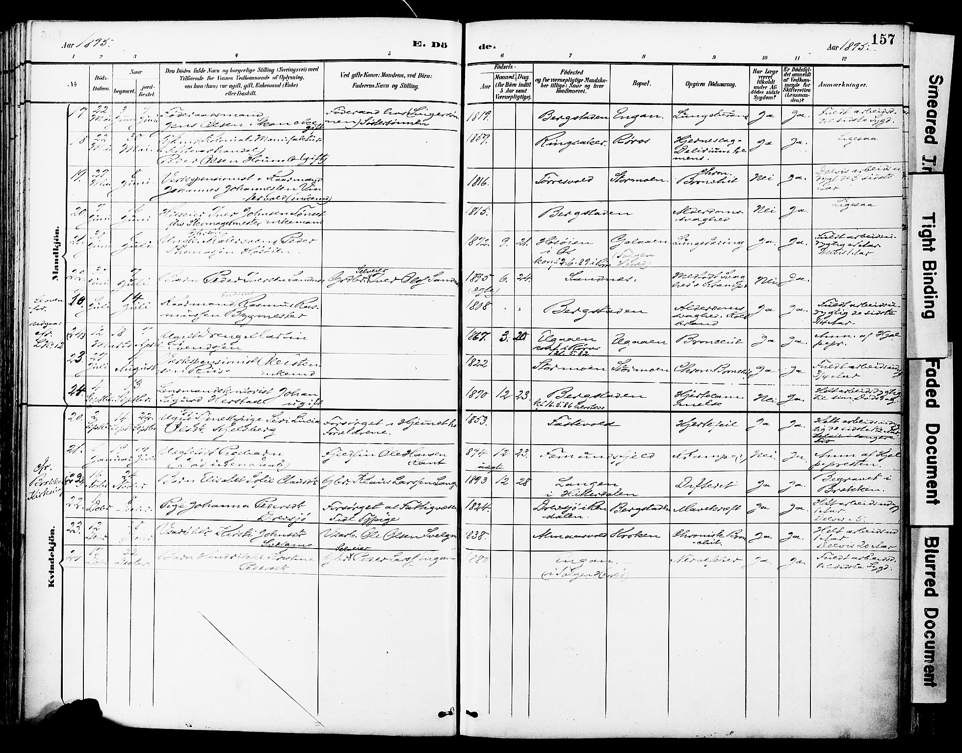 Ministerialprotokoller, klokkerbøker og fødselsregistre - Sør-Trøndelag, AV/SAT-A-1456/681/L0935: Parish register (official) no. 681A13, 1890-1898, p. 157