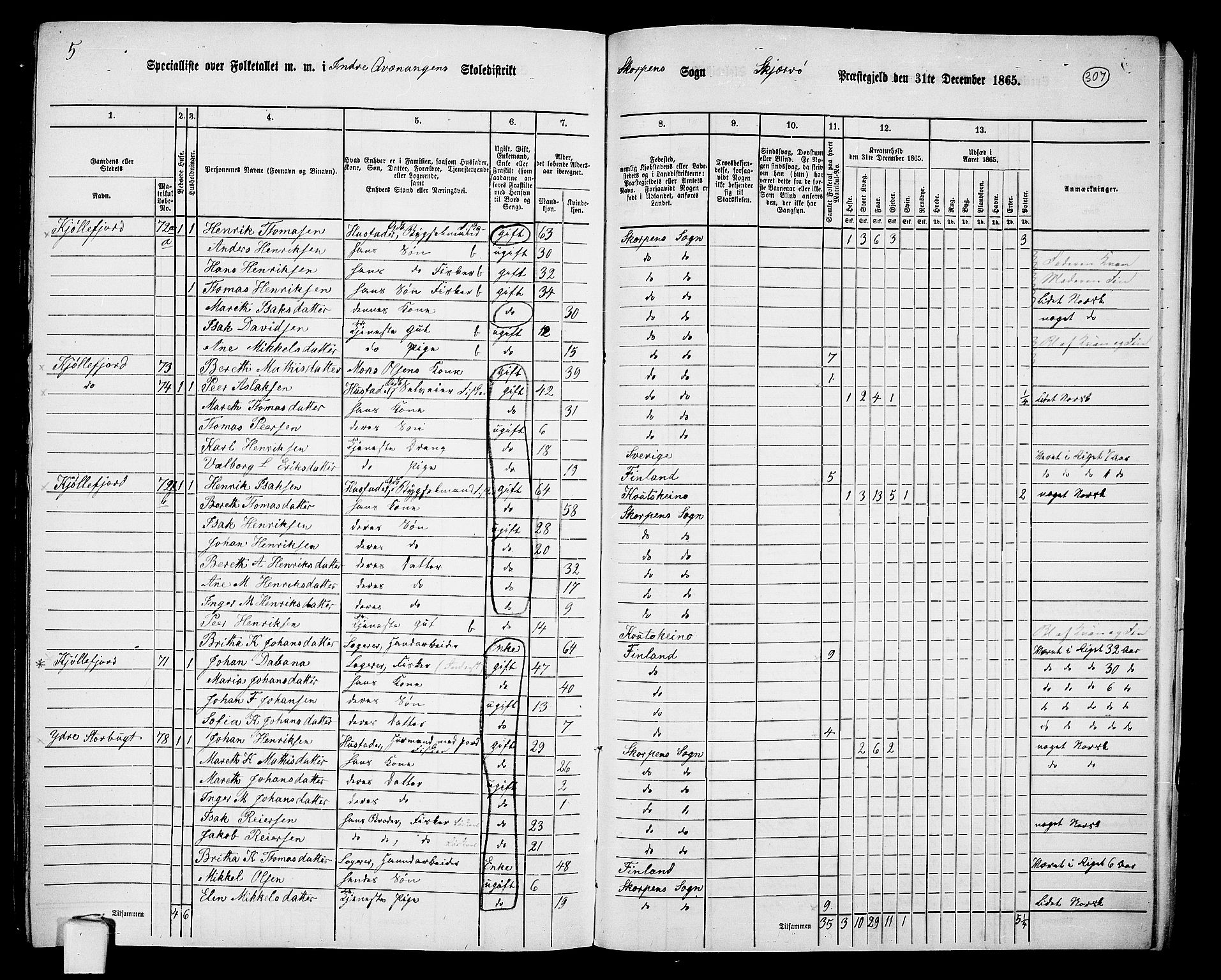 RA, 1865 census for Skjervøy, 1865, p. 180