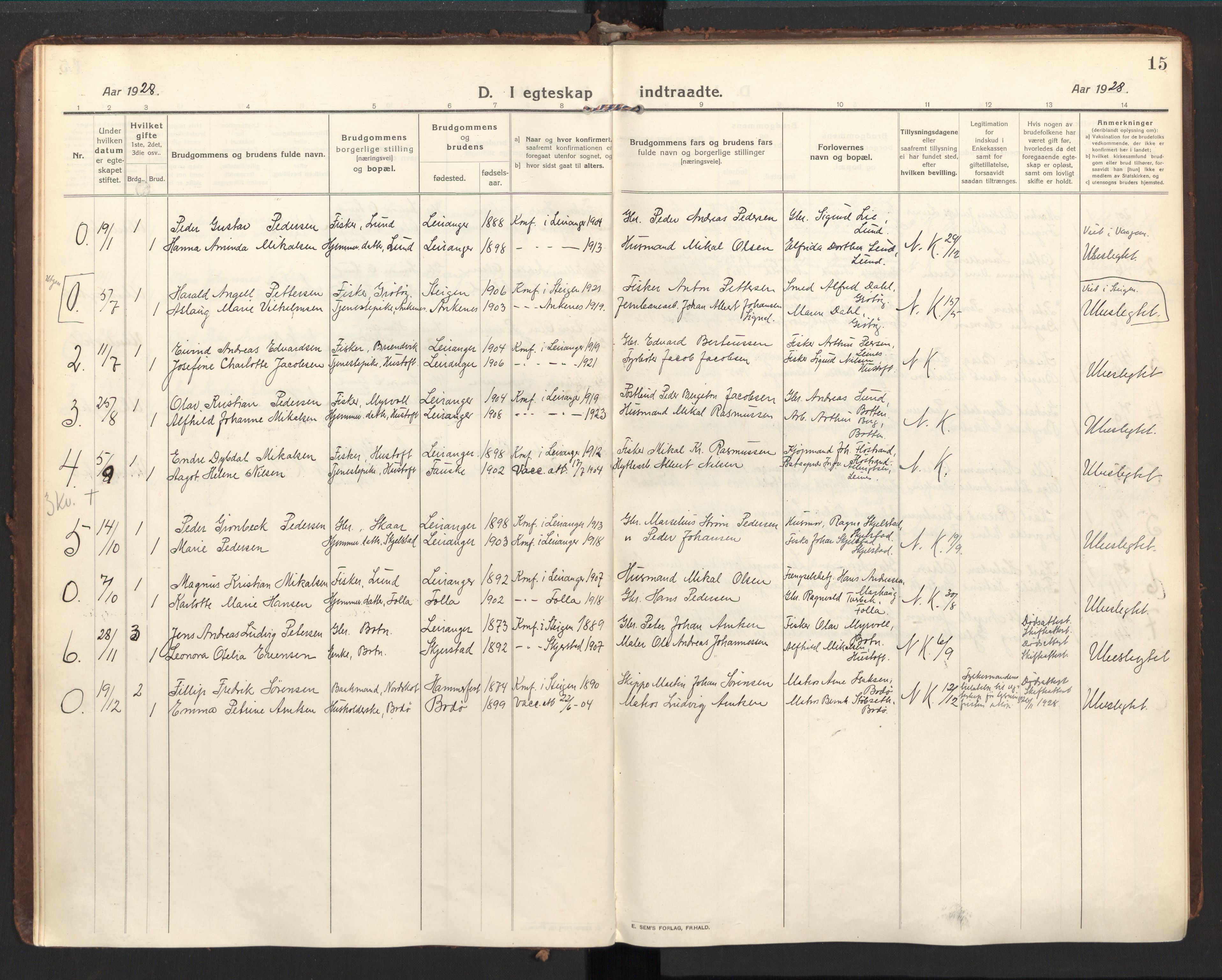 Ministerialprotokoller, klokkerbøker og fødselsregistre - Nordland, AV/SAT-A-1459/857/L0825: Parish register (official) no. 857A05, 1917-1946, p. 15