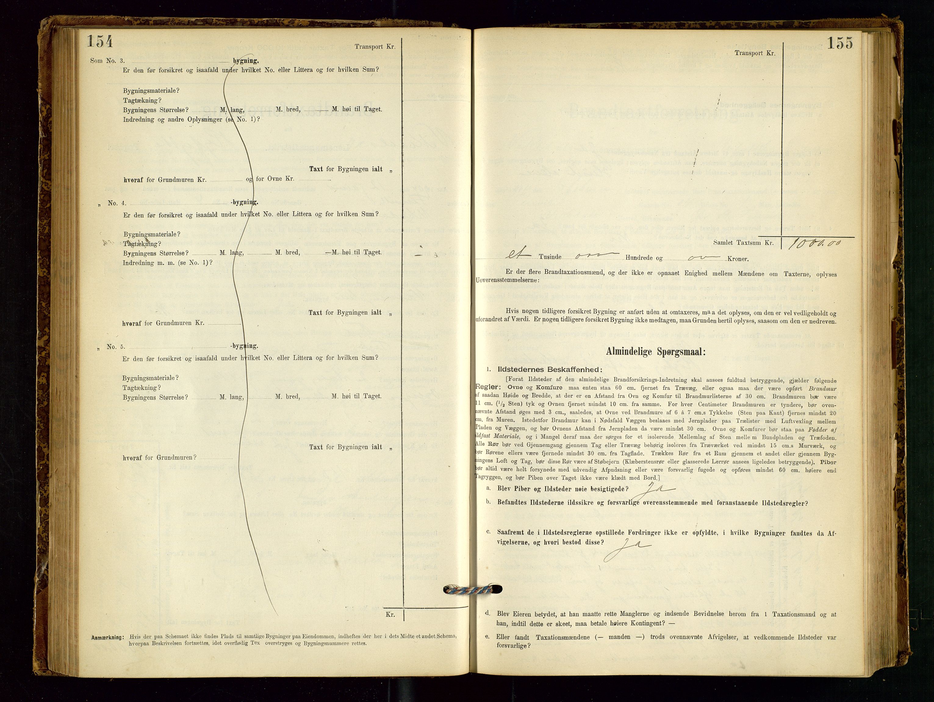 Vikedal lensmannskontor, SAST/A-100179/Gob/L0004: Branntakstprotokoll, 1894-1952, p. 154-155