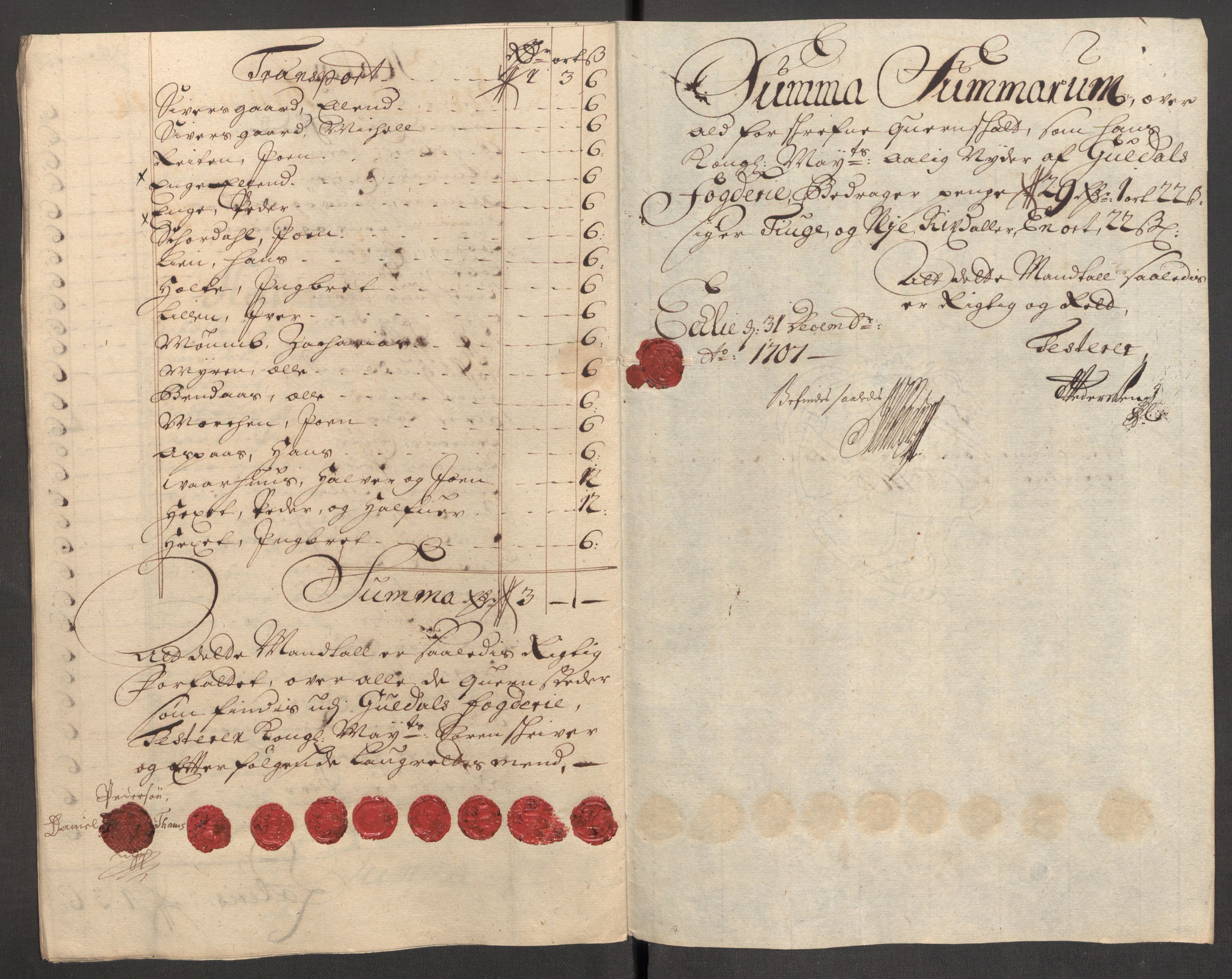 Rentekammeret inntil 1814, Reviderte regnskaper, Fogderegnskap, AV/RA-EA-4092/R60/L3957: Fogderegnskap Orkdal og Gauldal, 1707, p. 248