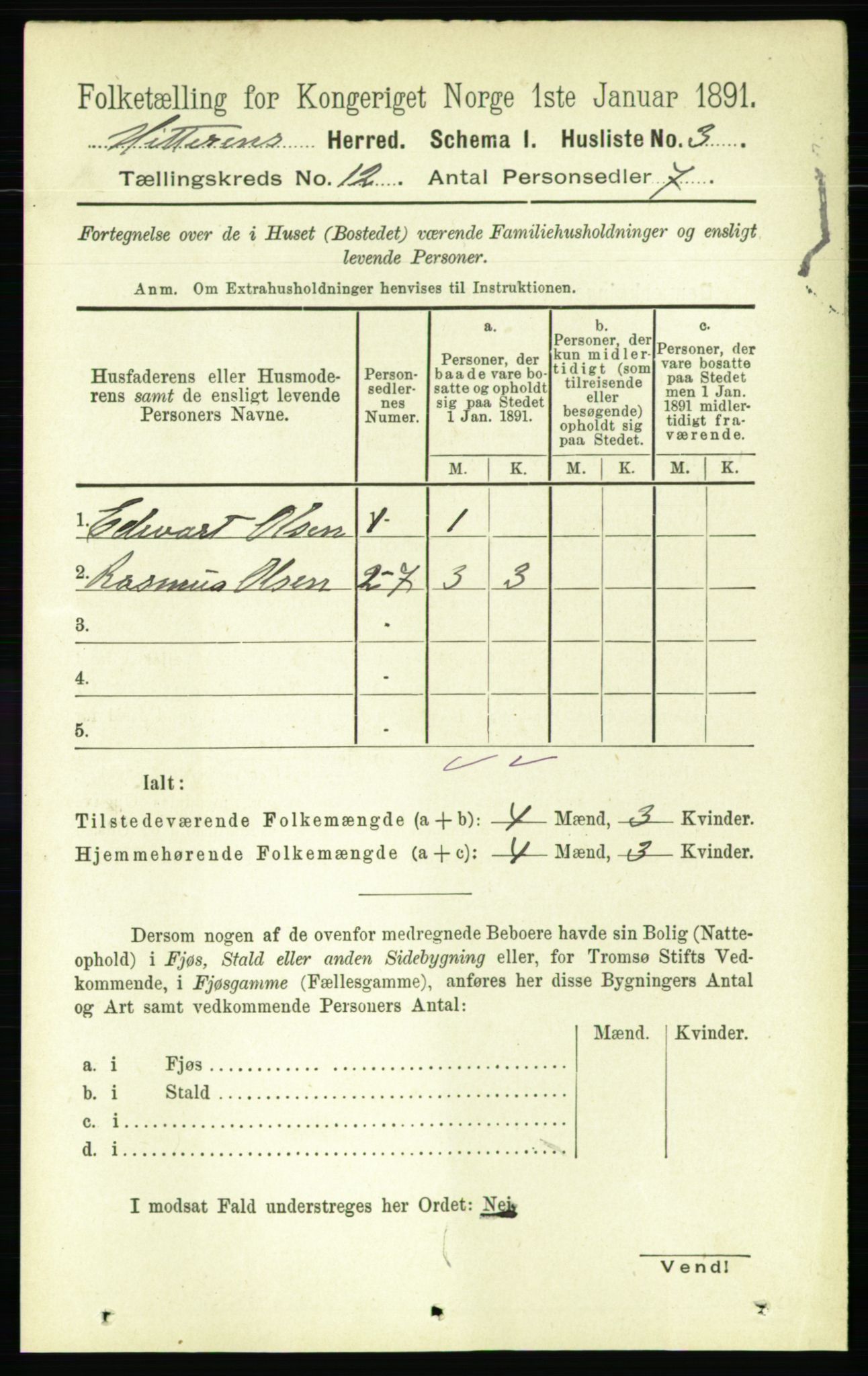 RA, 1891 census for 1617 Hitra, 1891, p. 2541