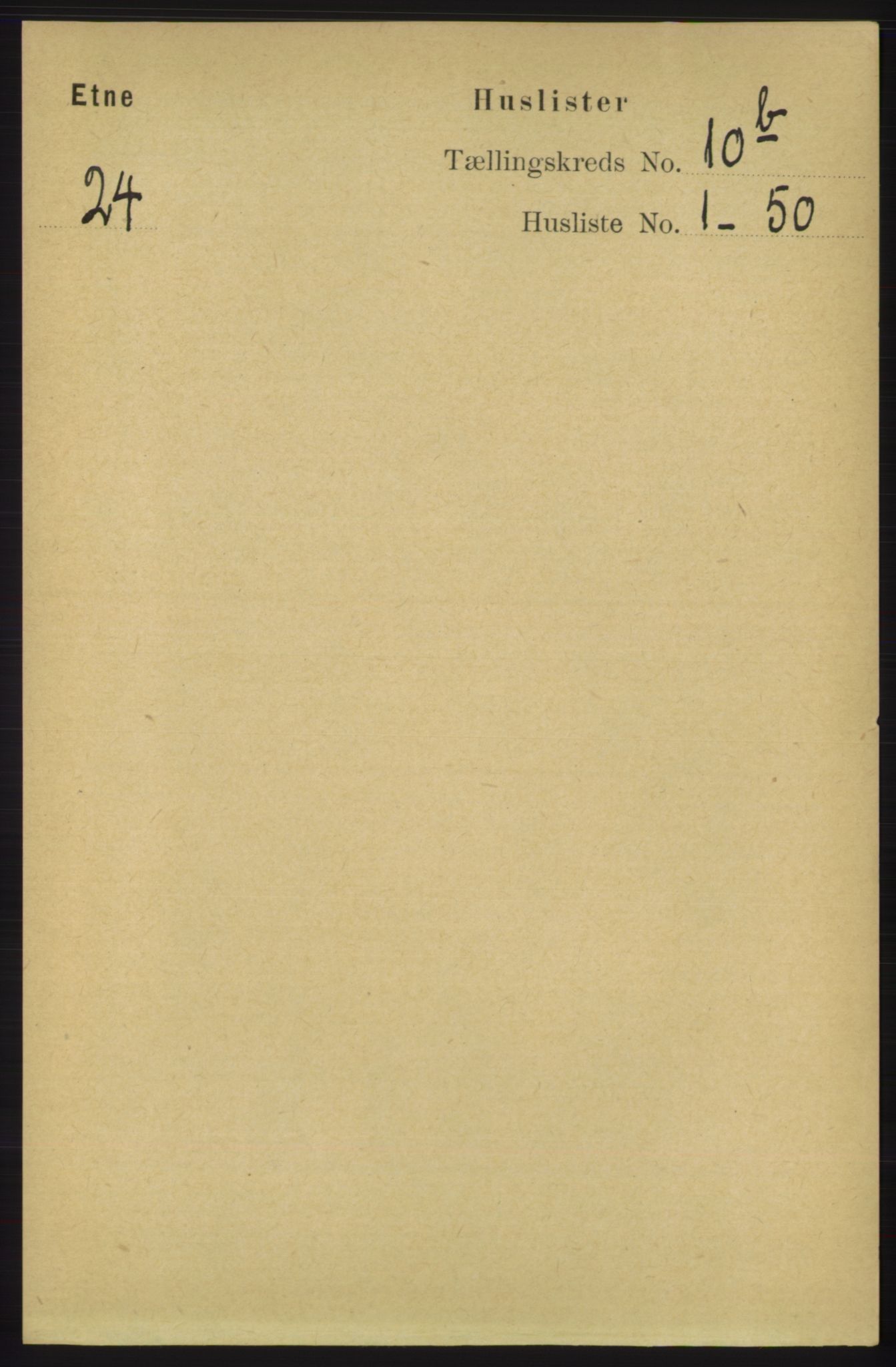 RA, 1891 census for 1211 Etne, 1891, p. 1952
