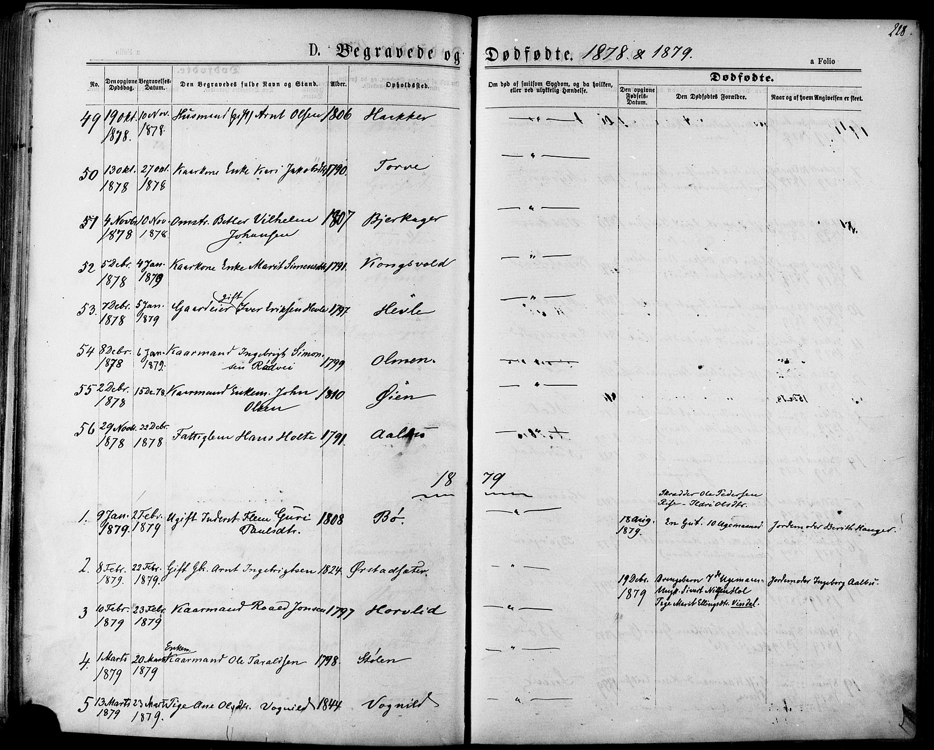 Ministerialprotokoller, klokkerbøker og fødselsregistre - Sør-Trøndelag, AV/SAT-A-1456/678/L0900: Parish register (official) no. 678A09, 1872-1881, p. 228