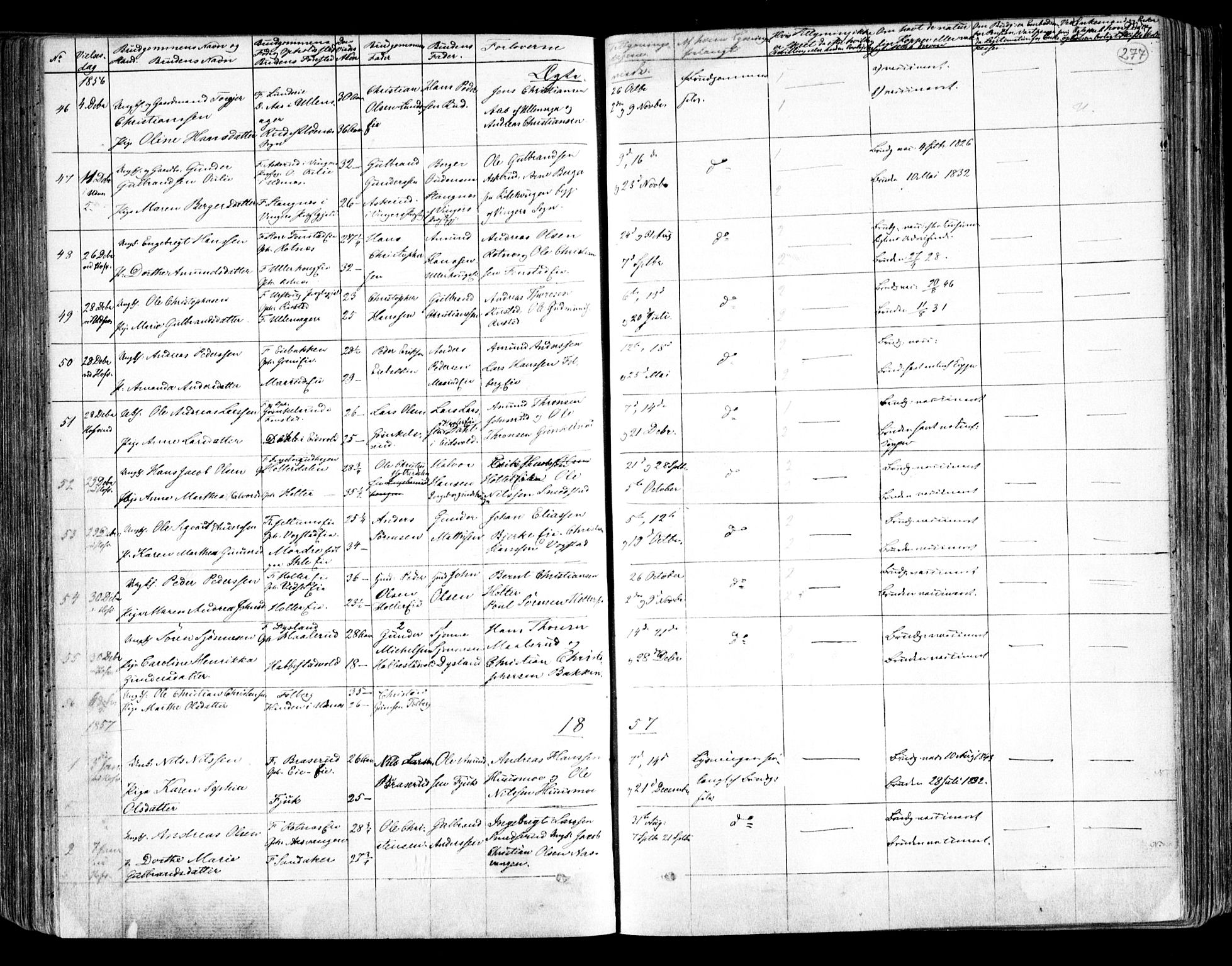 Nes prestekontor Kirkebøker, SAO/A-10410/F/Fa/L0007: Parish register (official) no. I 7, 1846-1858, p. 277