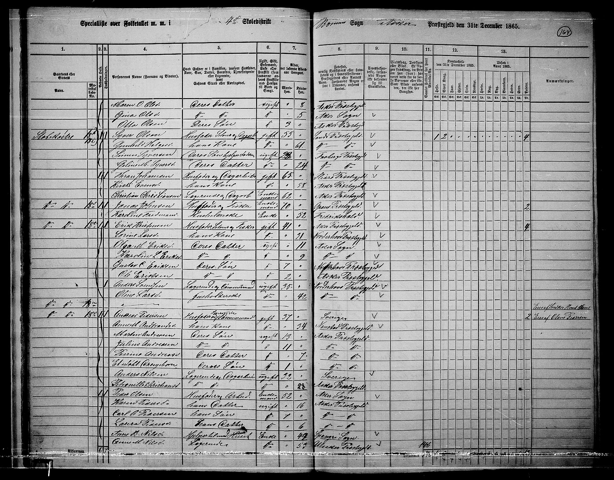 RA, 1865 census for Asker, 1865, p. 161