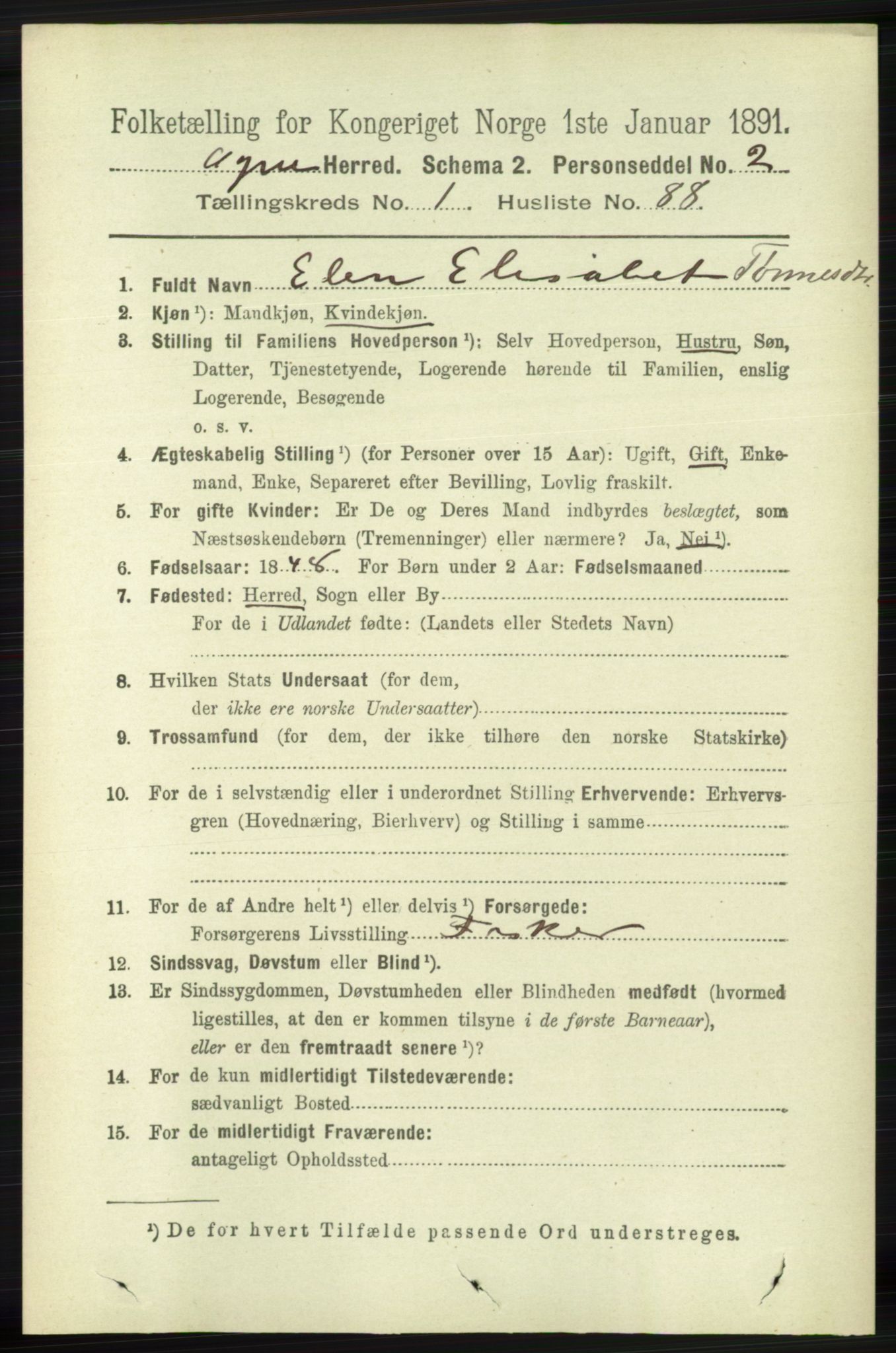 RA, 1891 census for 1117 Ogna, 1891, p. 621