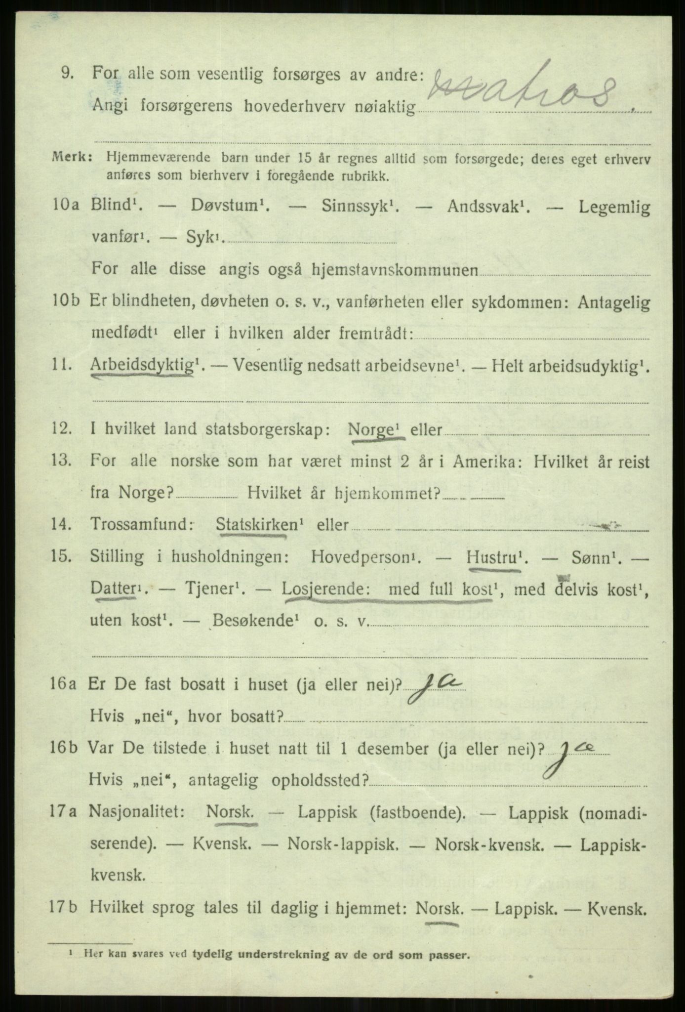 SATØ, 1920 census for Karlsøy, 1920, p. 2096