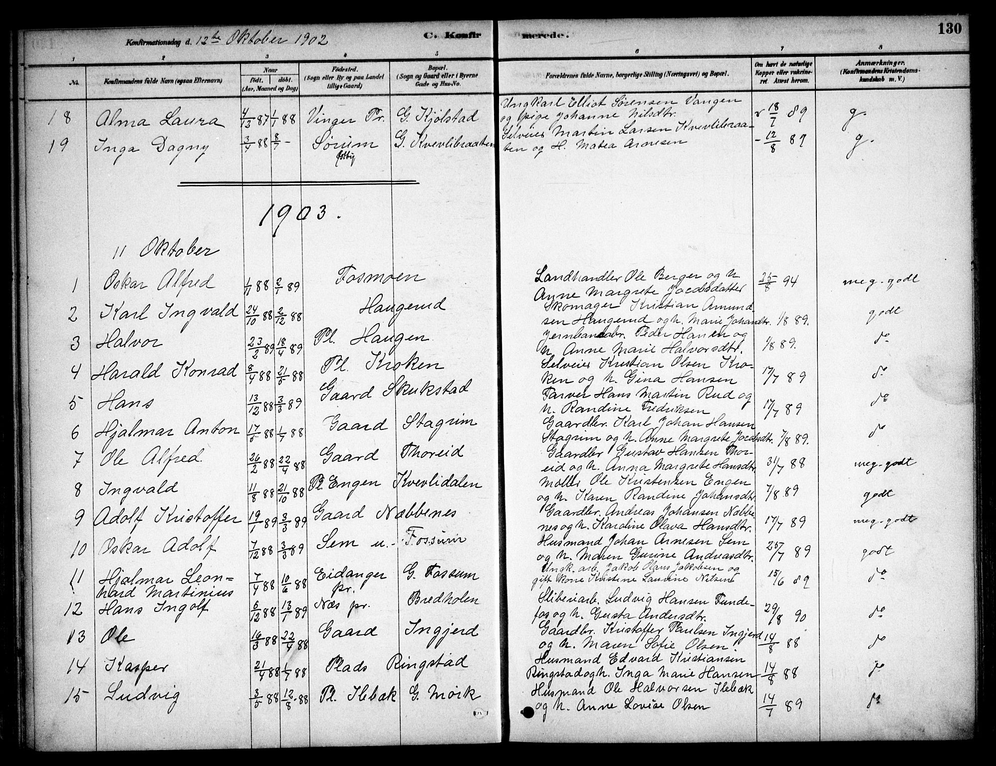 Aurskog prestekontor Kirkebøker, SAO/A-10304a/F/Fb/L0001: Parish register (official) no. II 1, 1878-1909, p. 130
