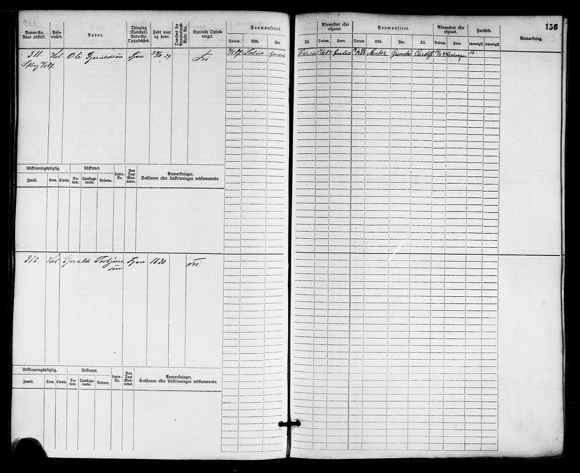 Grimstad mønstringskrets, AV/SAK-2031-0013/F/Fb/L0001: Hovedrulle nr 1-758, F-4, 1868-1869, p. 163