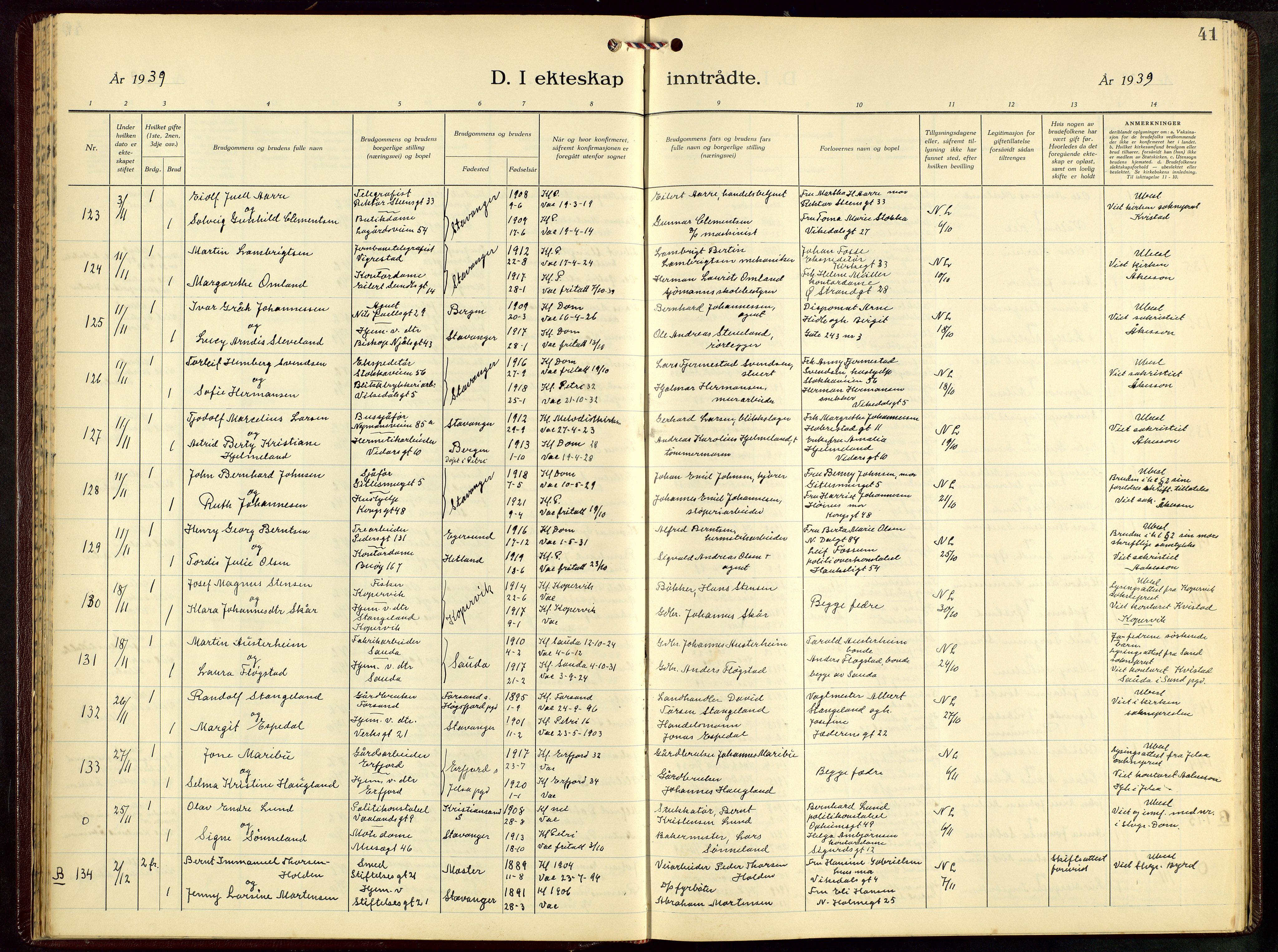 St. Petri sokneprestkontor, AV/SAST-A-101813/001/30/30BB/L0012: Parish register (copy) no. B 12, 1936-1951, p. 41