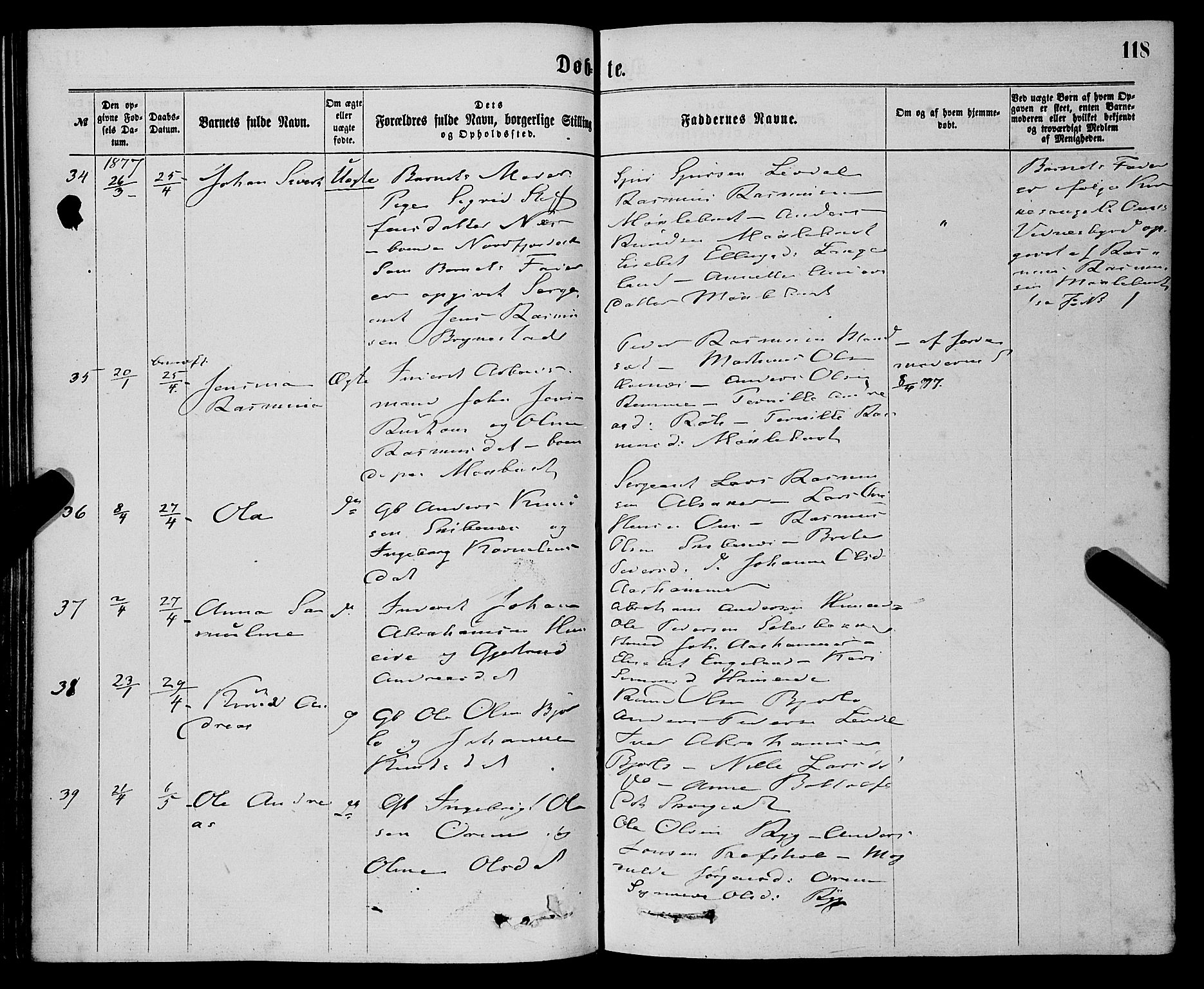 Eid sokneprestembete, AV/SAB-A-82301/H/Haa/Haaa/L0010: Parish register (official) no. A 10, 1867-1878, p. 118