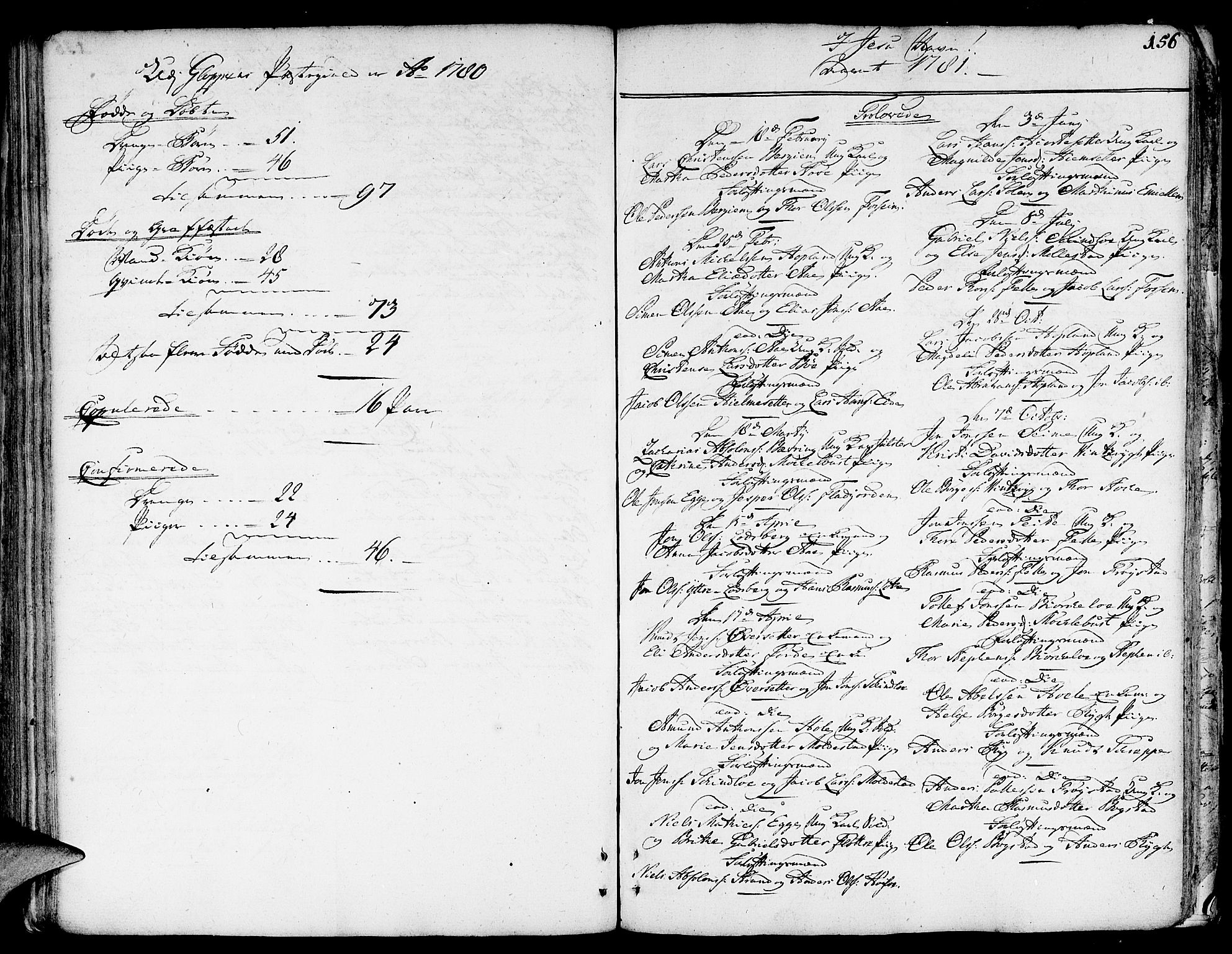 Gloppen sokneprestembete, AV/SAB-A-80101/H/Haa/Haaa/L0004: Parish register (official) no. A 4, 1758-1784, p. 156