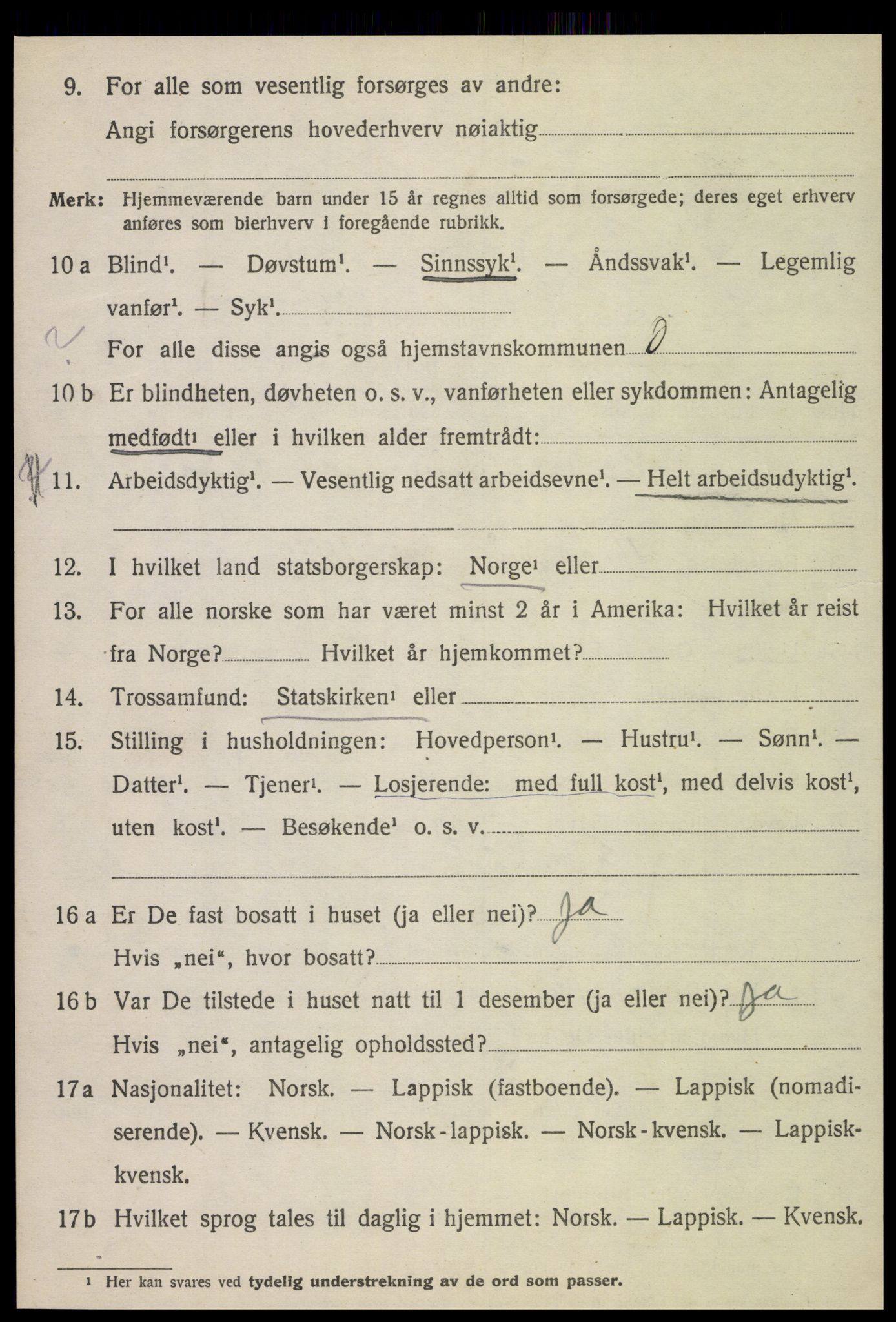 SAT, 1920 census for Ogndal, 1920, p. 1320