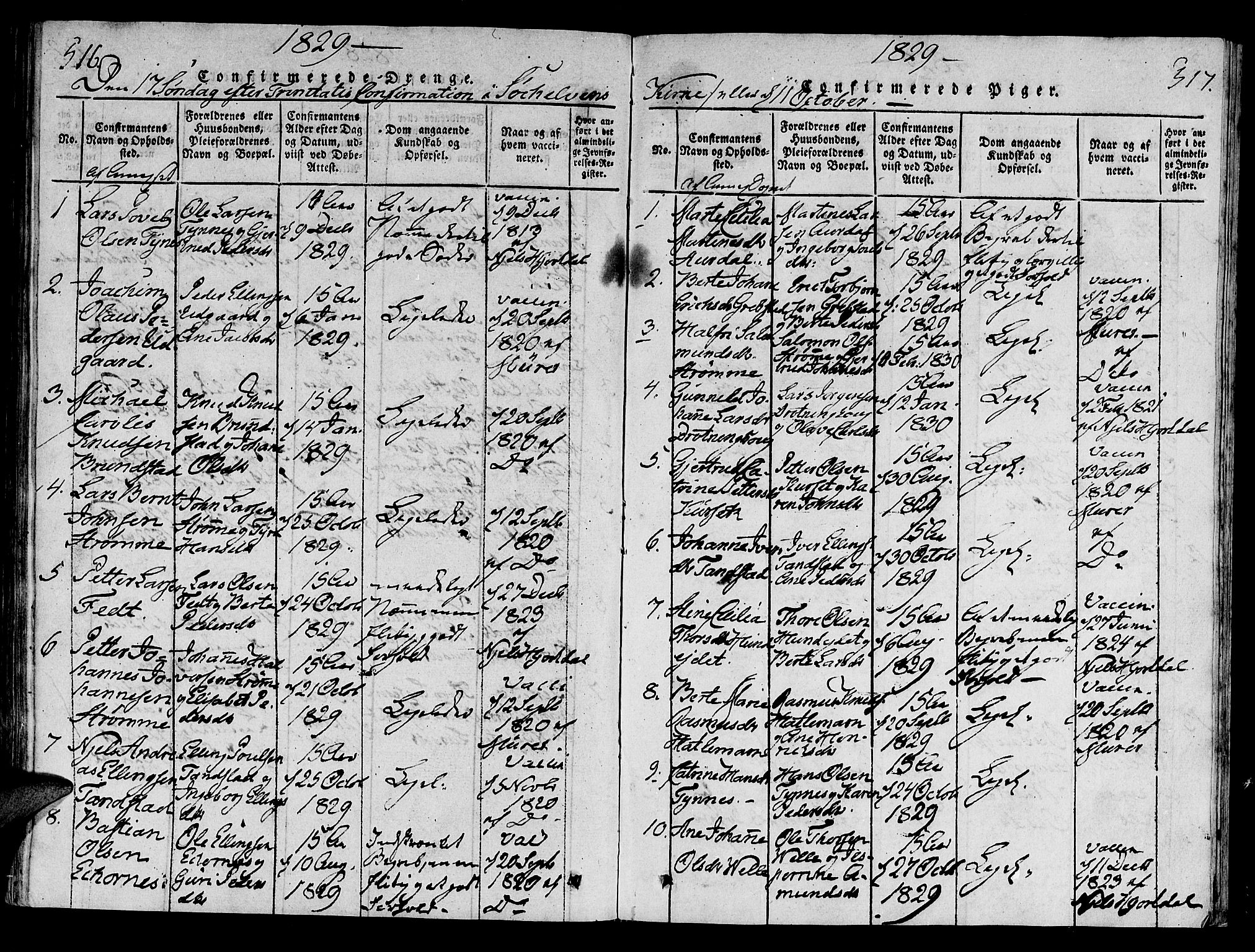 Ministerialprotokoller, klokkerbøker og fødselsregistre - Møre og Romsdal, SAT/A-1454/522/L0310: Parish register (official) no. 522A05, 1816-1832, p. 516-517