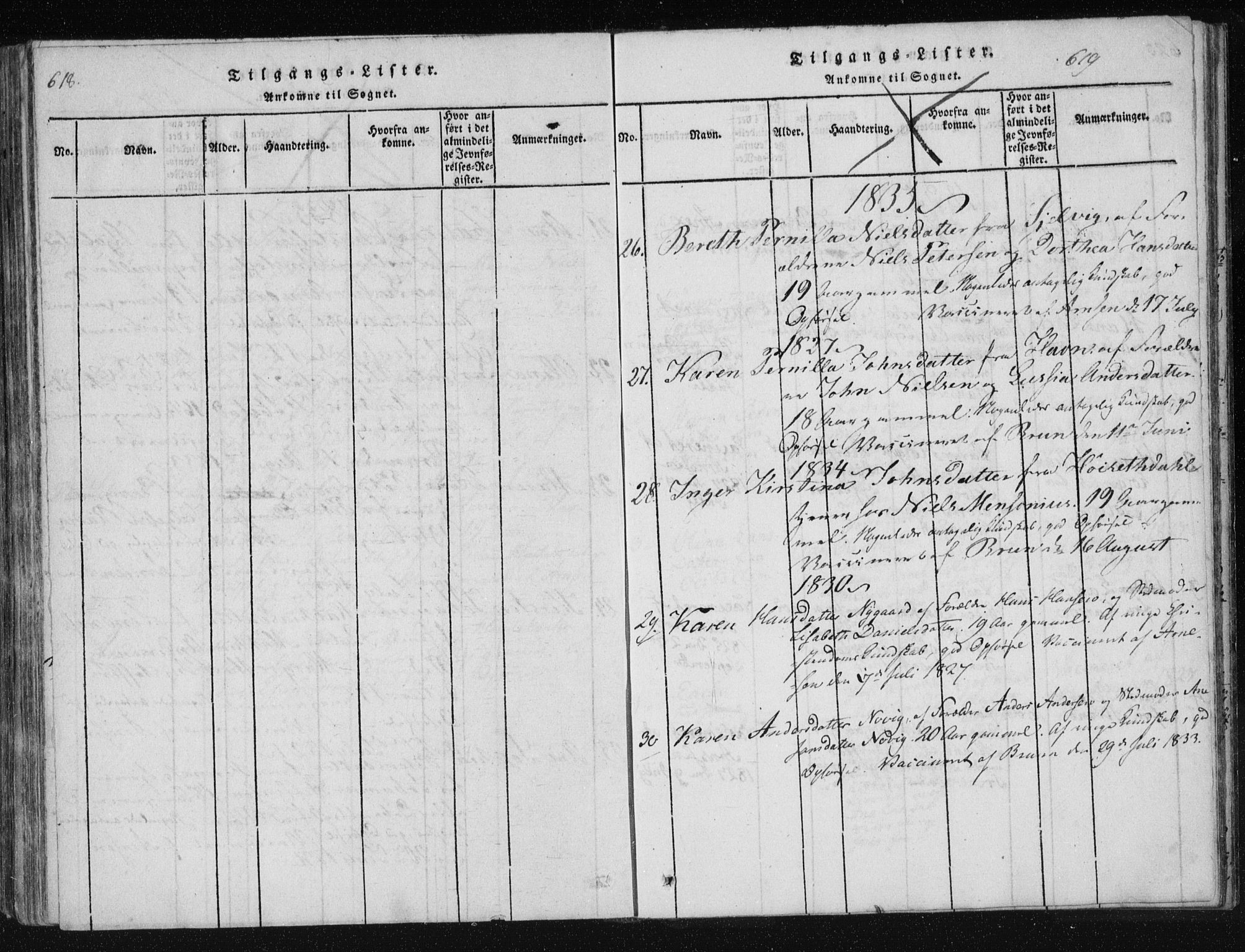 Ministerialprotokoller, klokkerbøker og fødselsregistre - Nordland, AV/SAT-A-1459/805/L0096: Parish register (official) no. 805A03, 1820-1837, p. 618-619