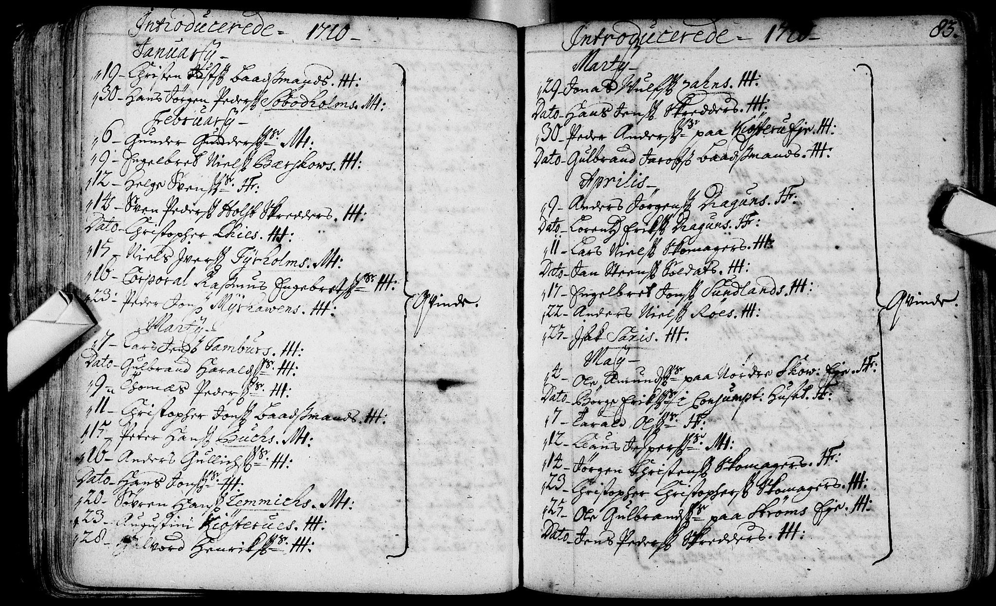 Bragernes kirkebøker, AV/SAKO-A-6/F/Fa/L0003: Parish register (official) no. I 3, 1706-1734, p. 83