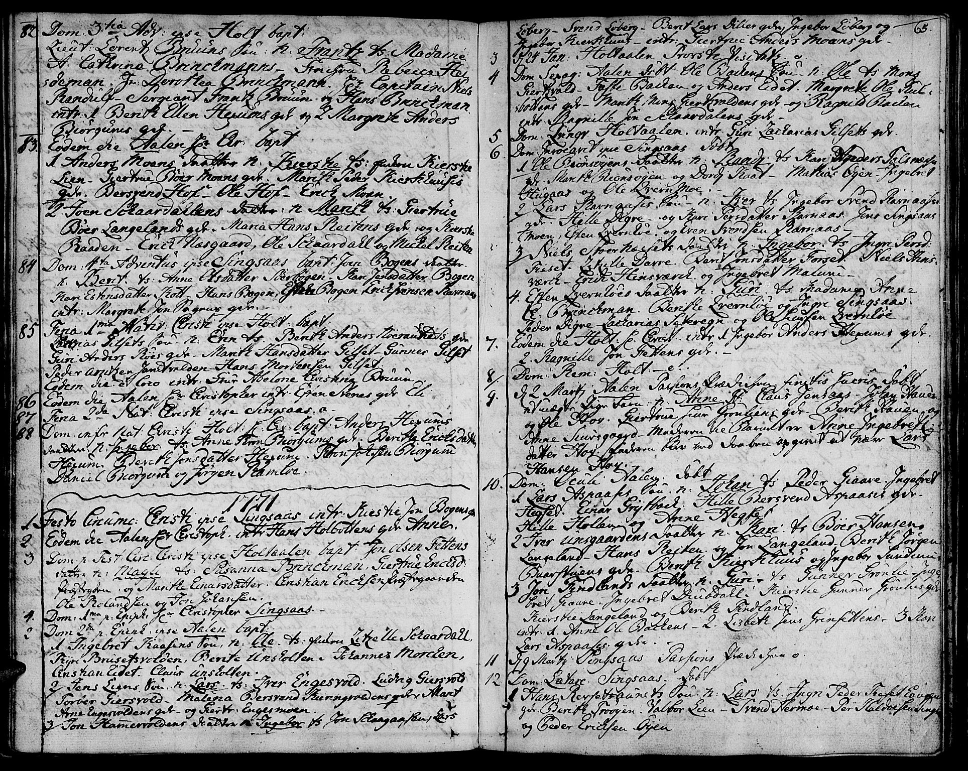 Ministerialprotokoller, klokkerbøker og fødselsregistre - Sør-Trøndelag, SAT/A-1456/685/L0952: Parish register (official) no. 685A01, 1745-1804, p. 65