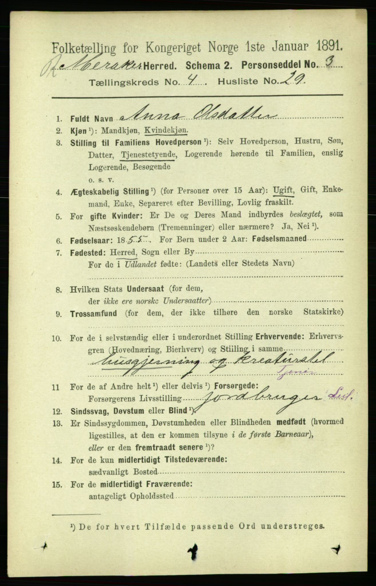 RA, 1891 census for 1711 Meråker, 1891, p. 1830