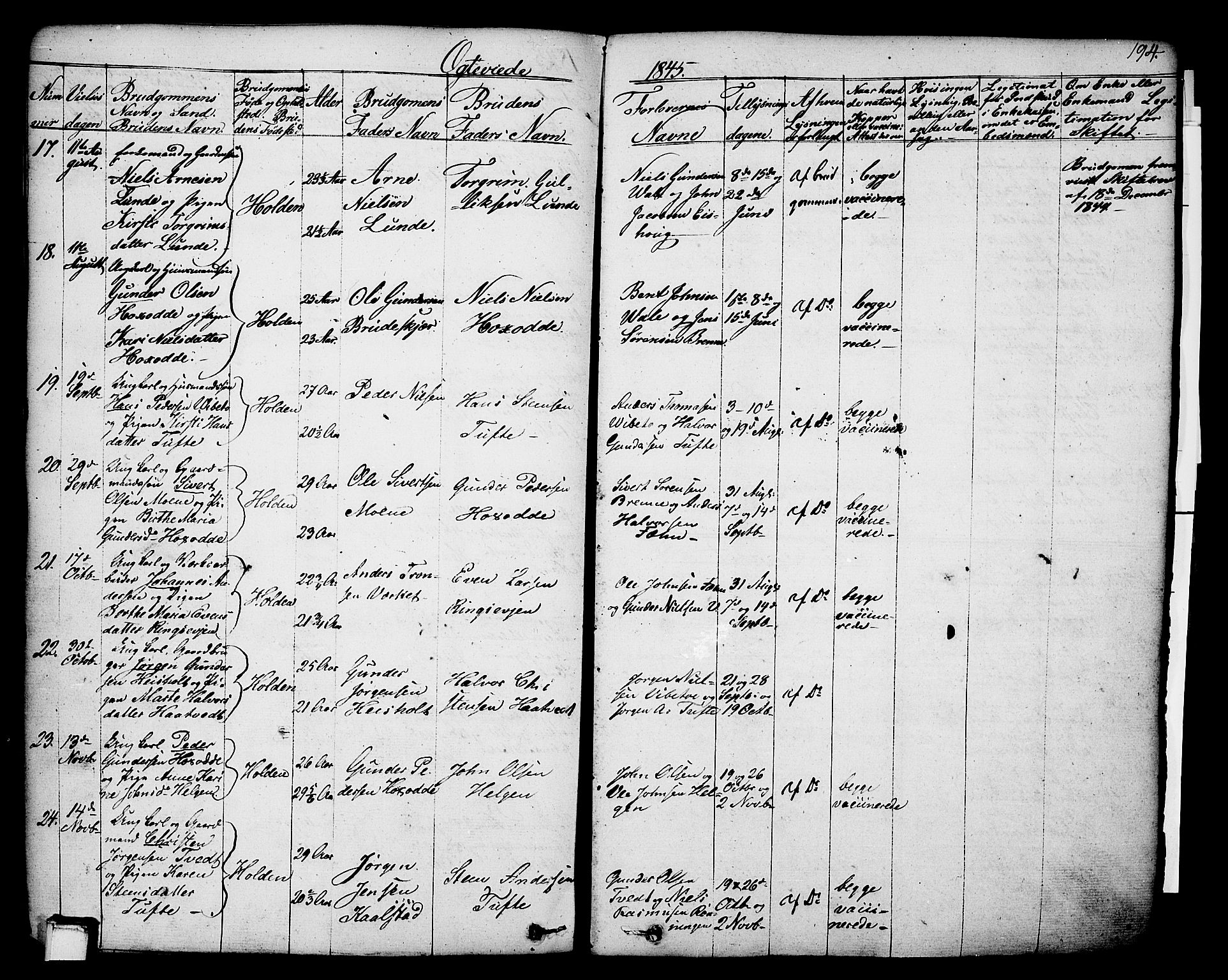 Holla kirkebøker, SAKO/A-272/F/Fa/L0004: Parish register (official) no. 4, 1830-1848, p. 194