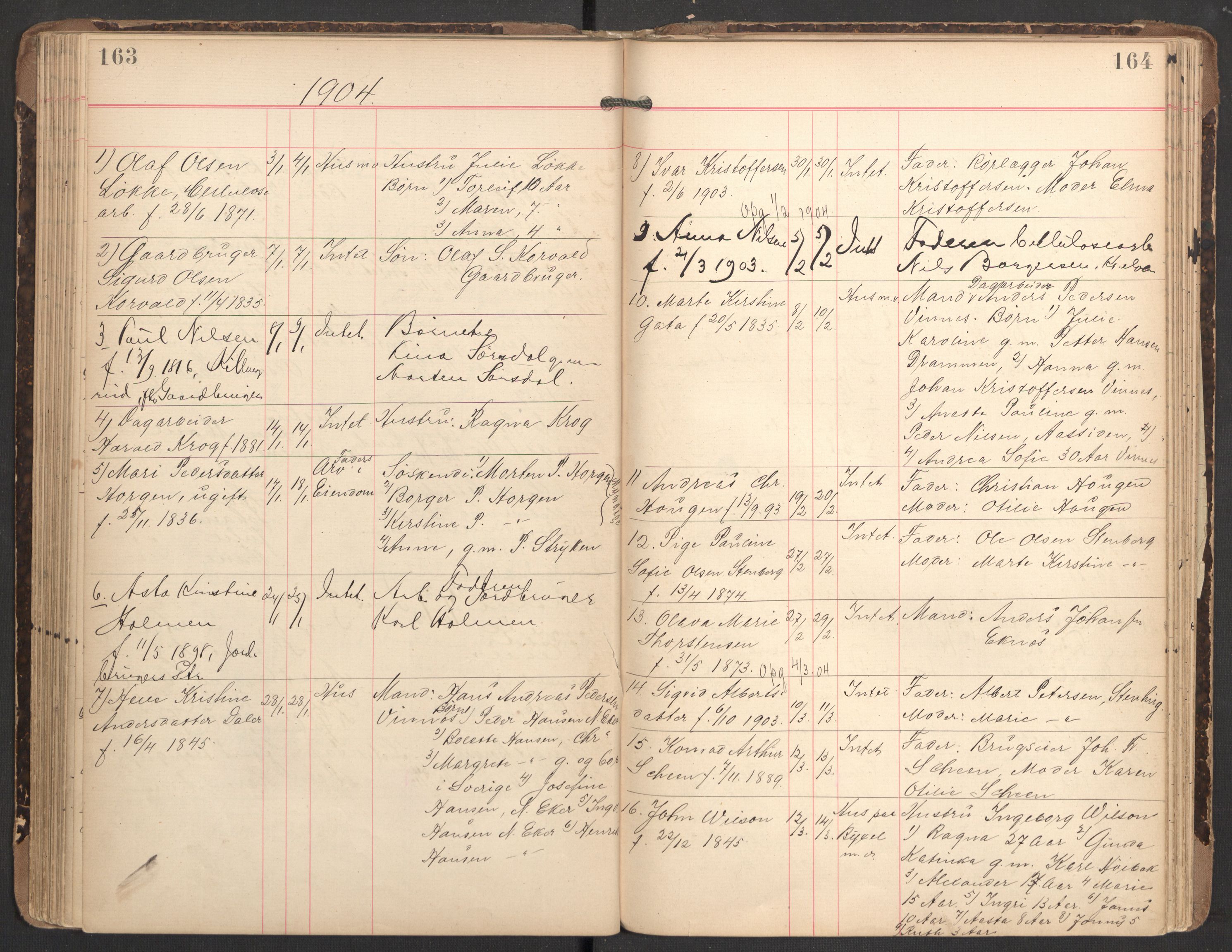 Nedre Eiker lensmannskontor, AV/SAKO-A-530/H/Ha/L0001: Dødsfallsprotokoll, 1887-1915, p. 163-164