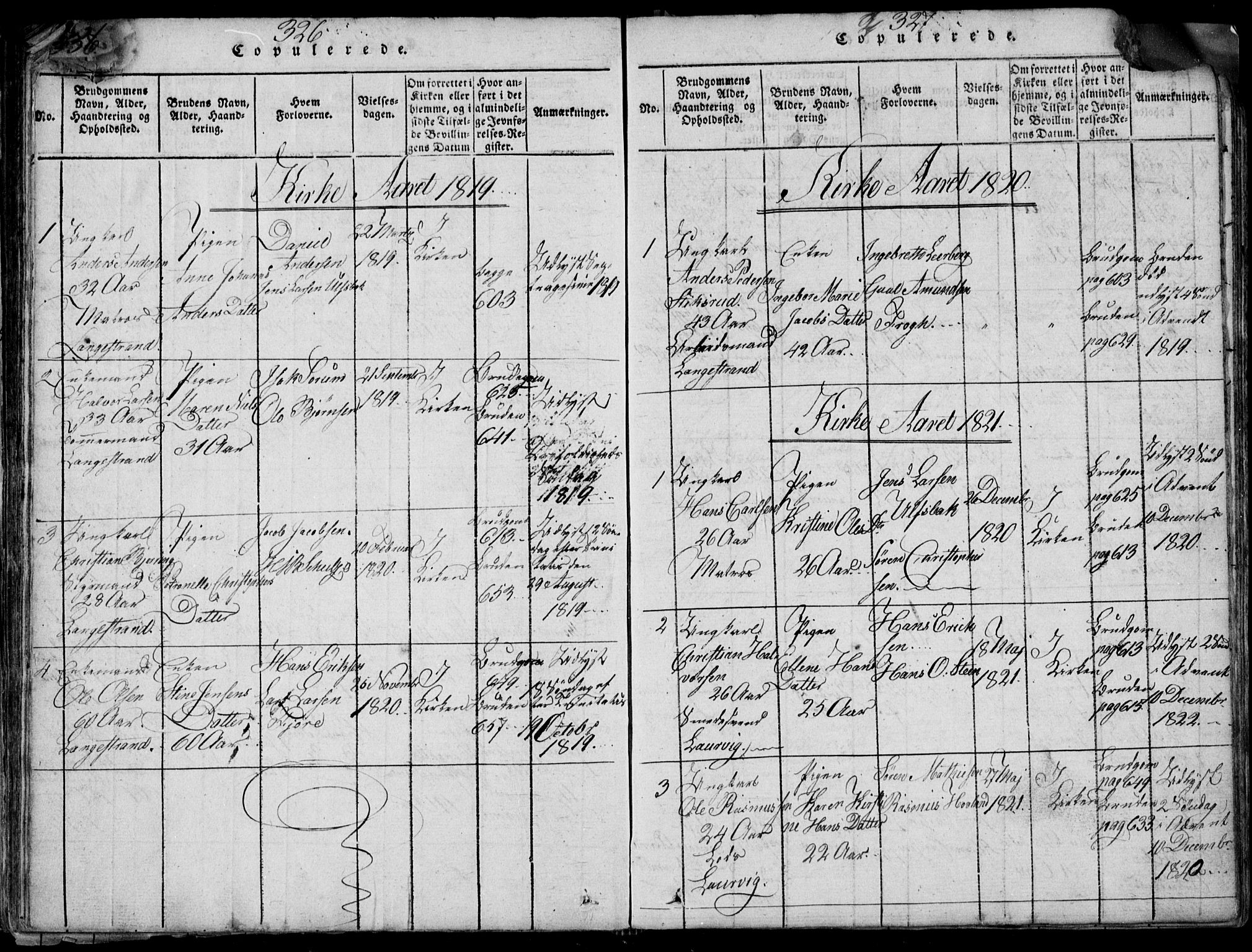 Larvik kirkebøker, SAKO/A-352/F/Fb/L0002: Parish register (official) no. II 2, 1818-1842, p. 326-327