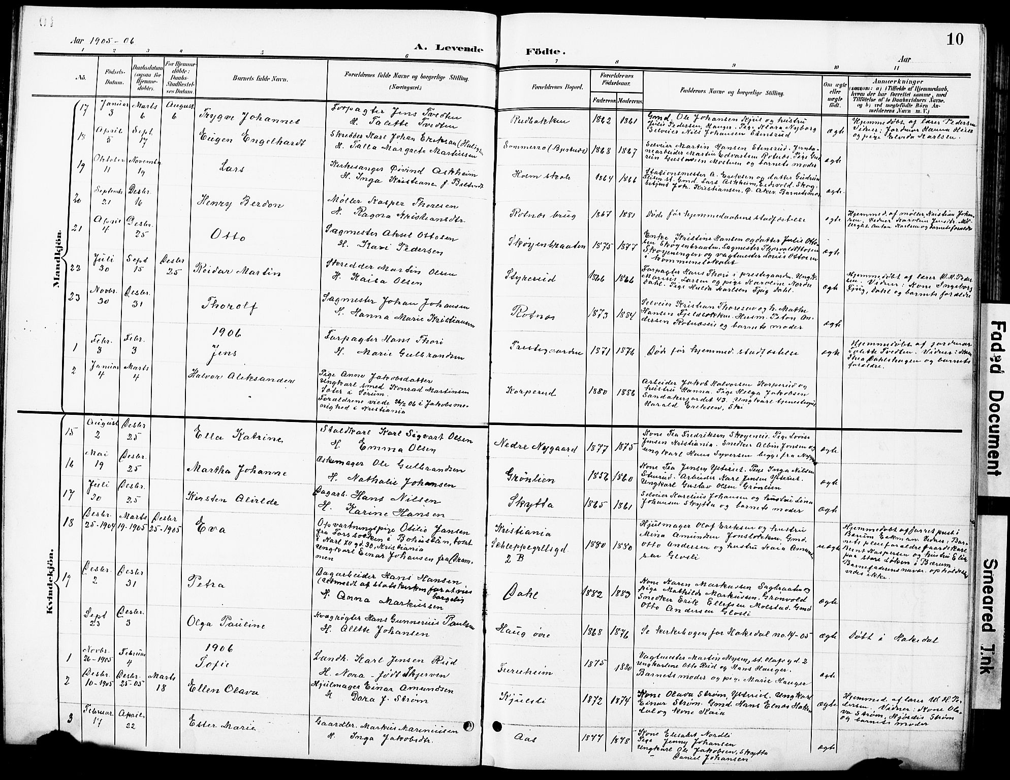 Nittedal prestekontor Kirkebøker, SAO/A-10365a/G/Ga/L0003: Parish register (copy) no. I 3, 1902-1929, p. 10