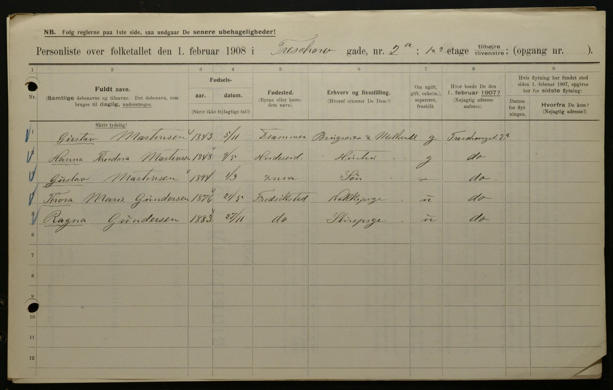 OBA, Municipal Census 1908 for Kristiania, 1908, p. 103948