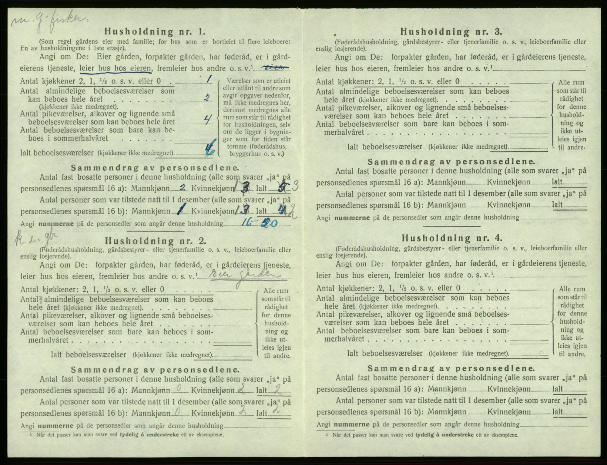 SAB, 1920 census for Moster, 1920, p. 186