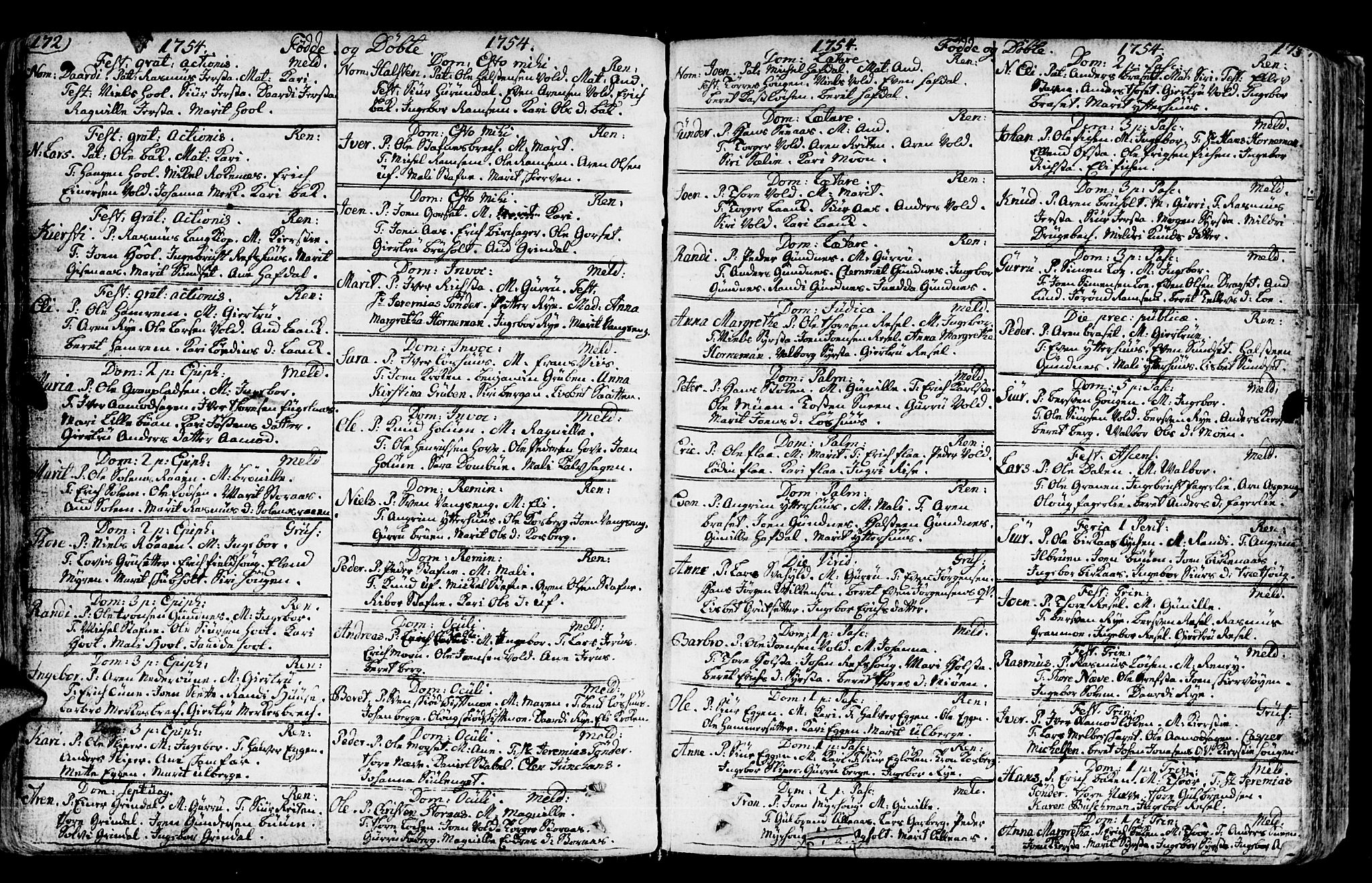 Ministerialprotokoller, klokkerbøker og fødselsregistre - Sør-Trøndelag, SAT/A-1456/672/L0851: Parish register (official) no. 672A04, 1751-1775, p. 172-173