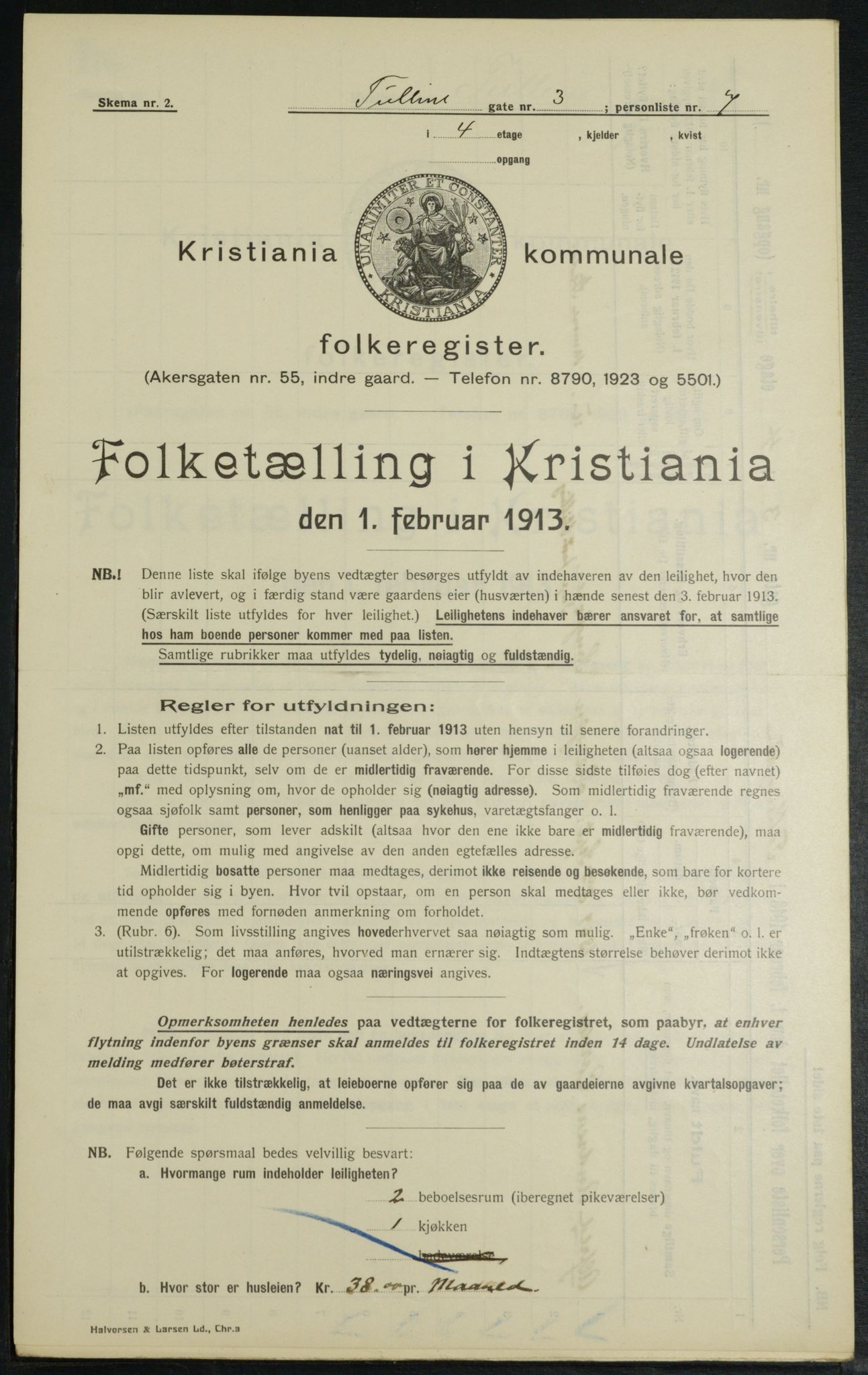 OBA, Municipal Census 1913 for Kristiania, 1913, p. 117353