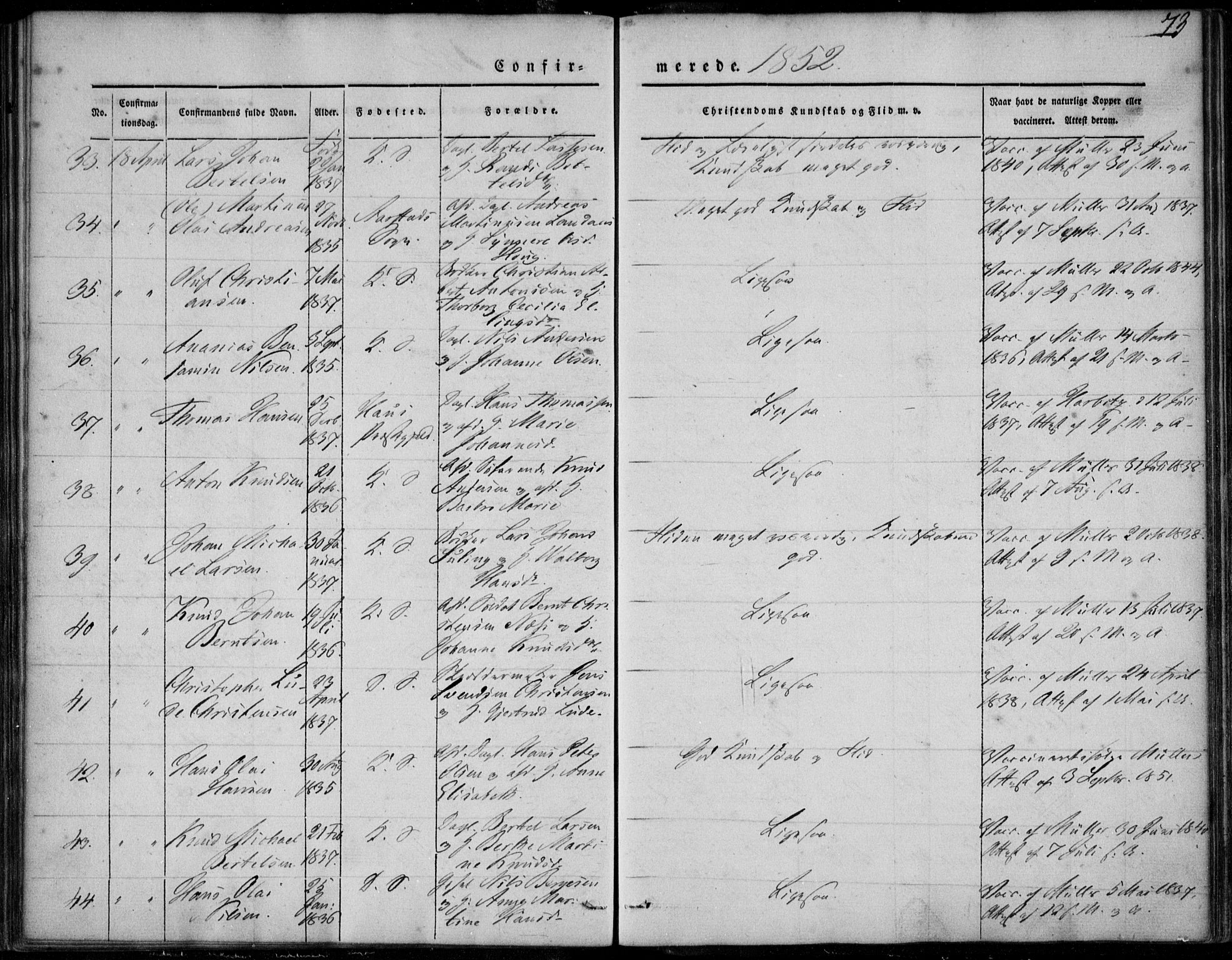 Korskirken sokneprestembete, SAB/A-76101/H/Haa/L0026: Parish register (official) no. C 2, 1842-1854, p. 73