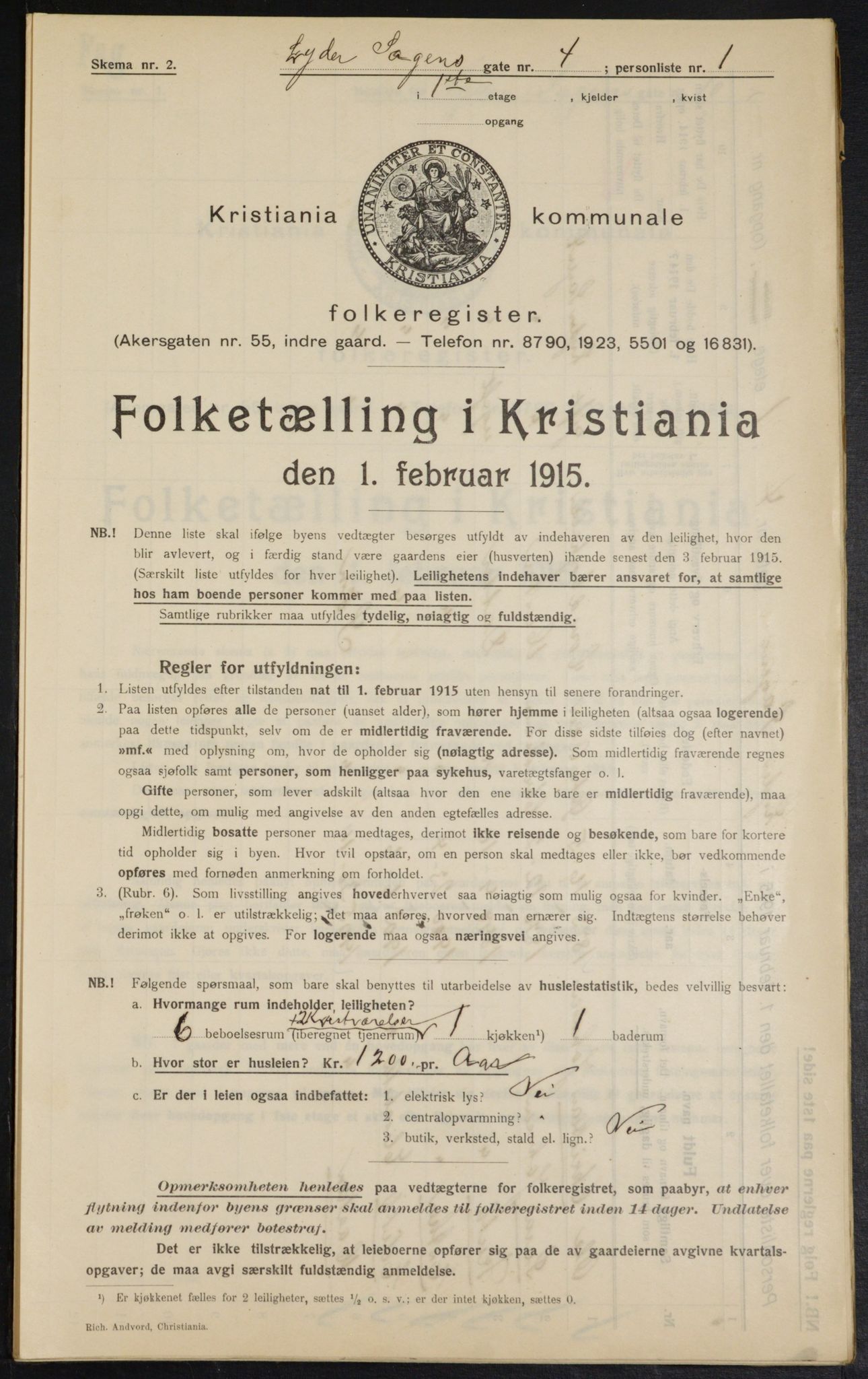 OBA, Municipal Census 1915 for Kristiania, 1915, p. 57836