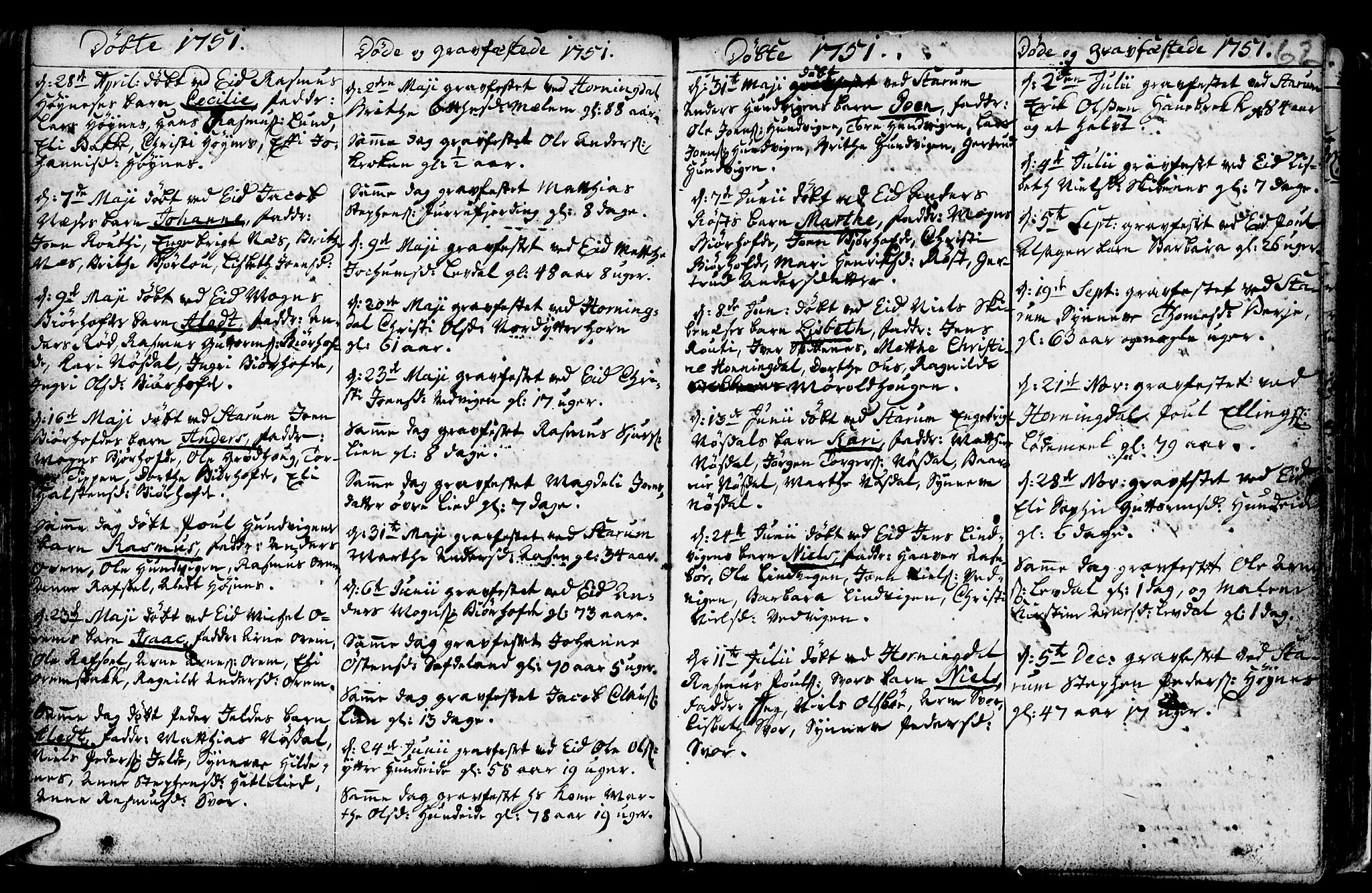 Eid sokneprestembete, AV/SAB-A-82301/H/Haa/Haaa/L0002: Parish register (official) no. A 2, 1741-1769, p. 62